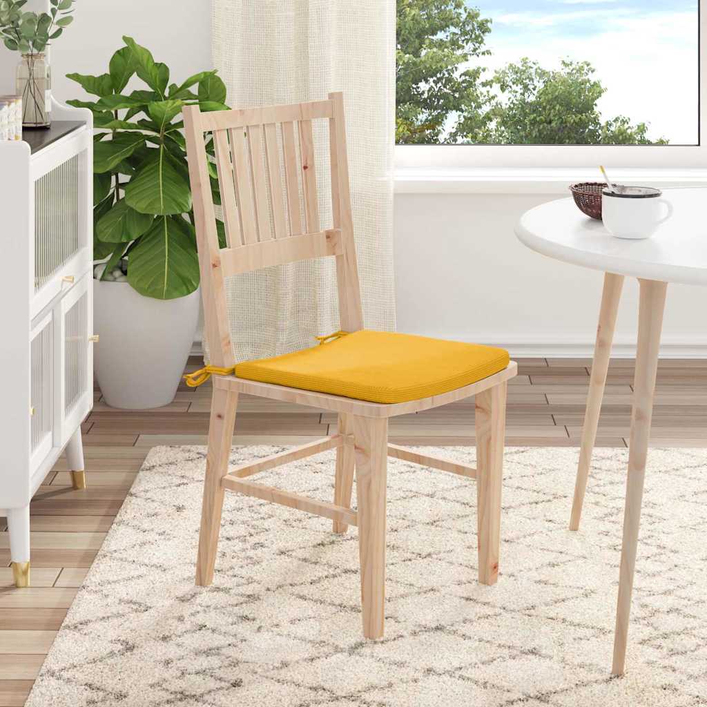 Cuscini per Seduta 4 pz Tessuto in Cords Giallo Chiaro