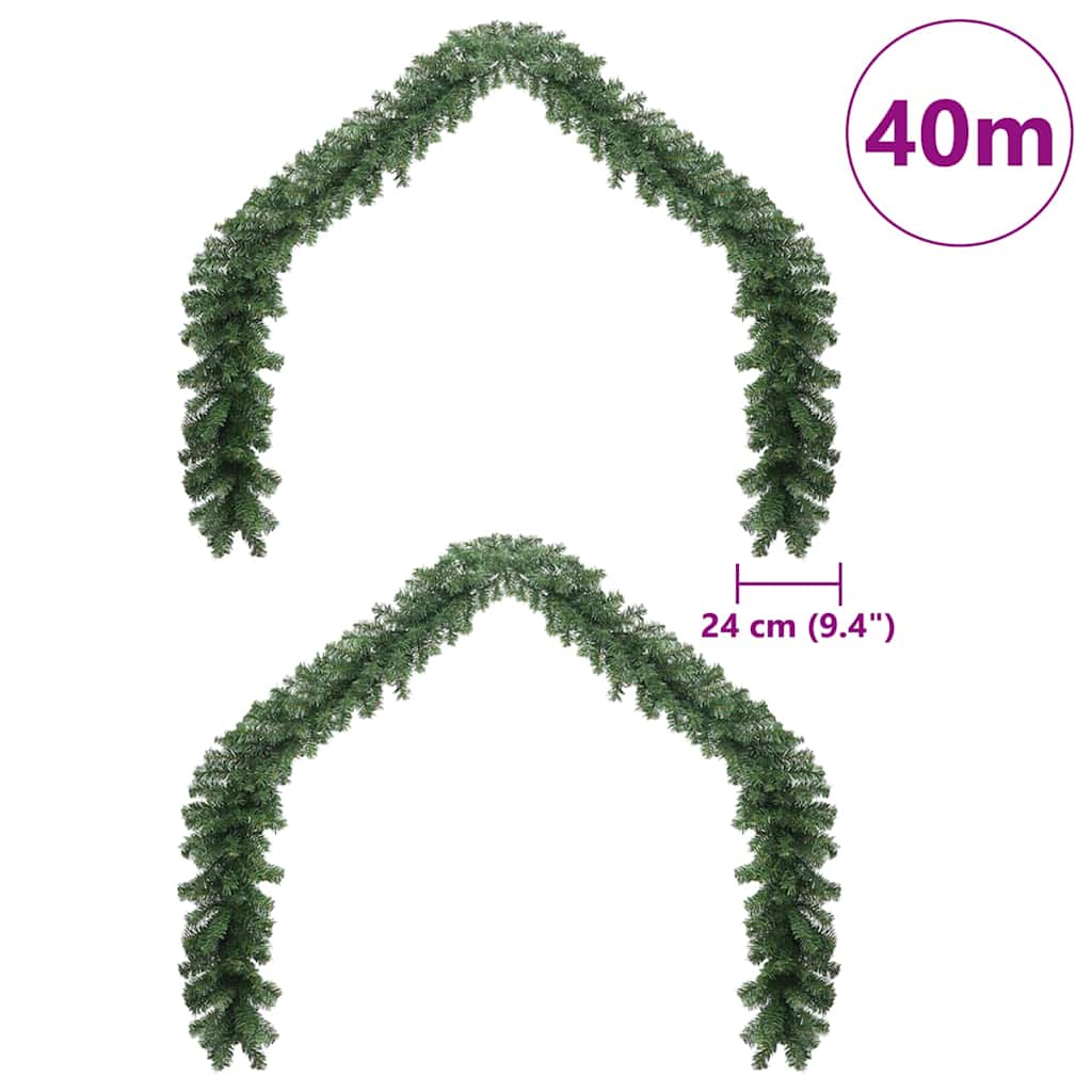 Ghirlanda di Natale 2 pz 600 LED Verde 20 m PVC