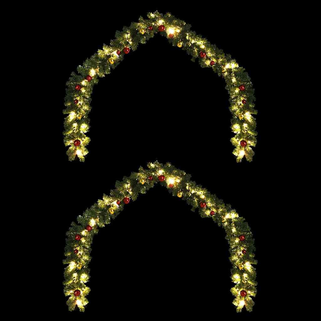 Ghirlanda di Natale 2 pz 600 LED Verde 20 m PVC