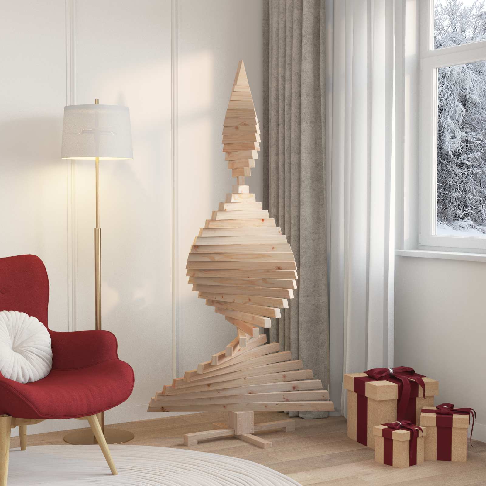 Alberi di Natale Naturale 180 cm Legno di pino massello