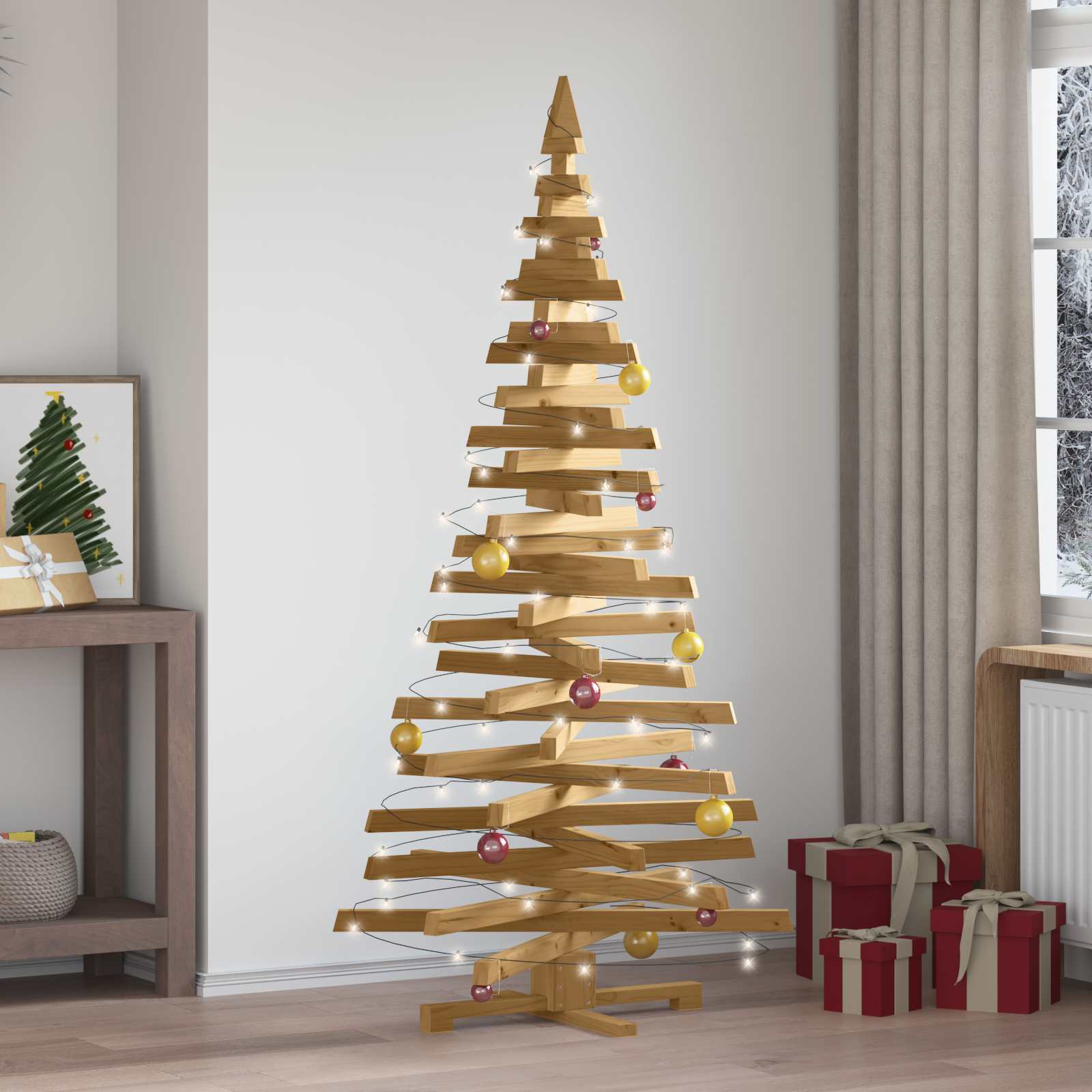 Alberi di Natale Marrone 180 cm Legno di pino massello