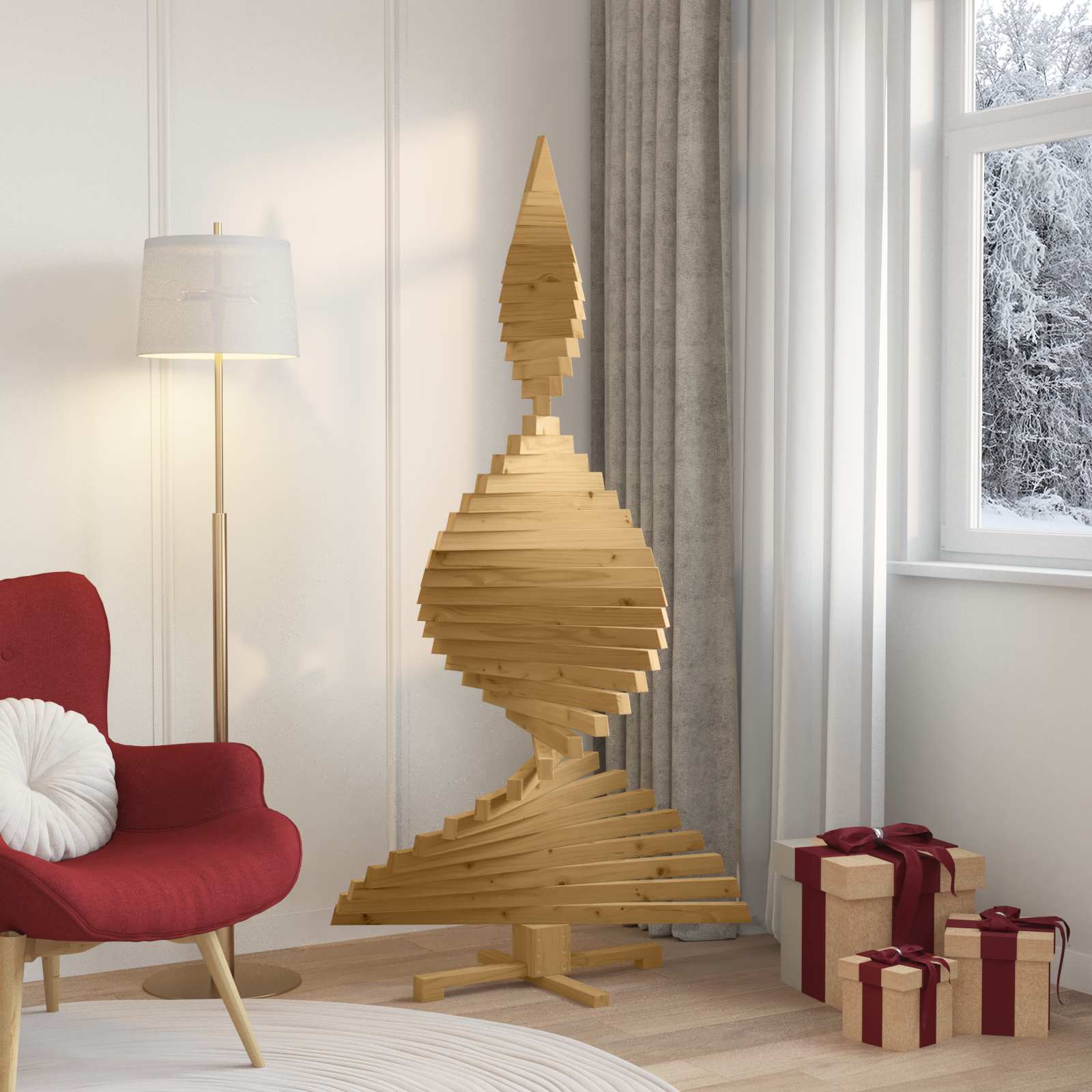 Alberi di Natale Marrone 180 cm Legno di pino massello