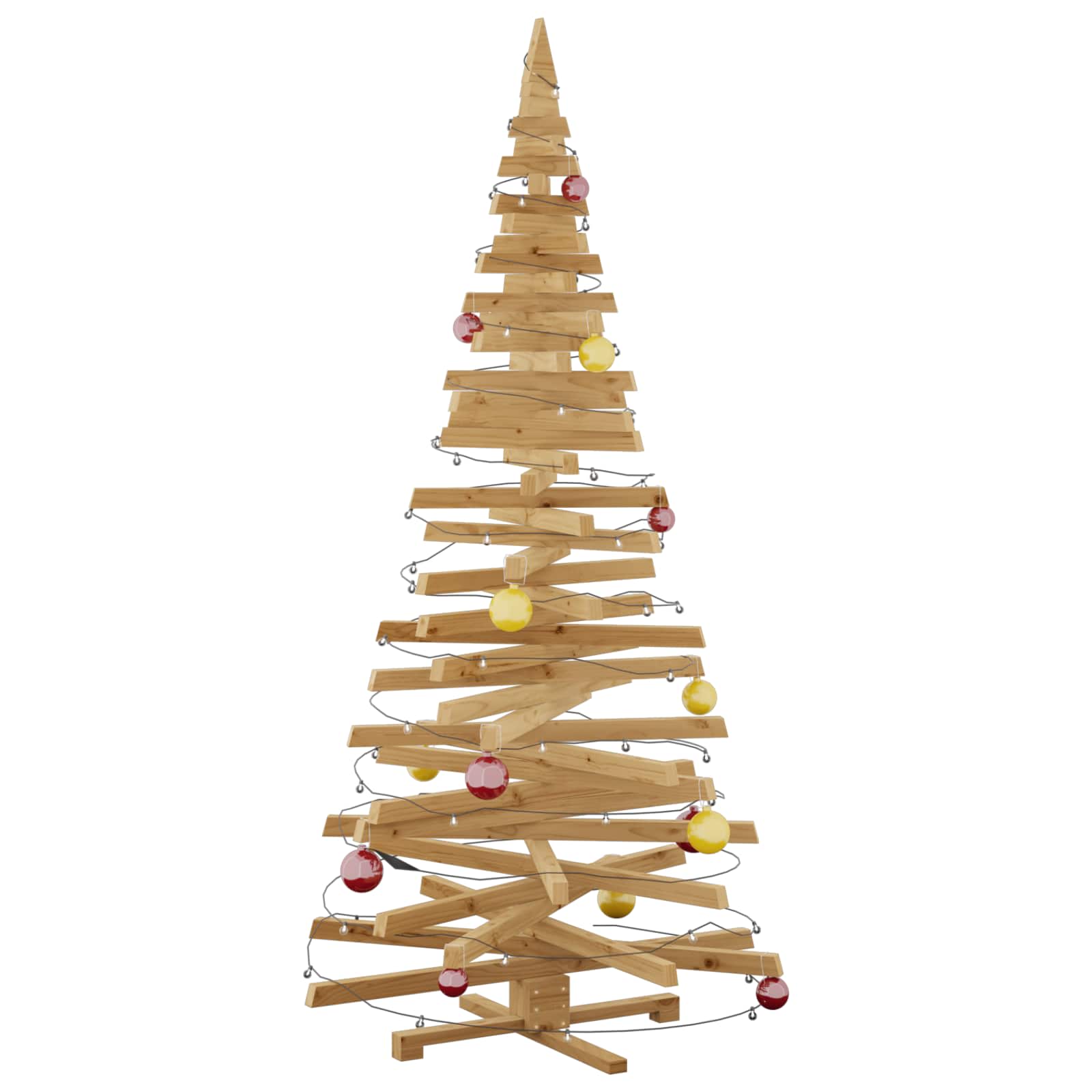 Alberi di Natale Marrone 210 cm Legno di pino massello