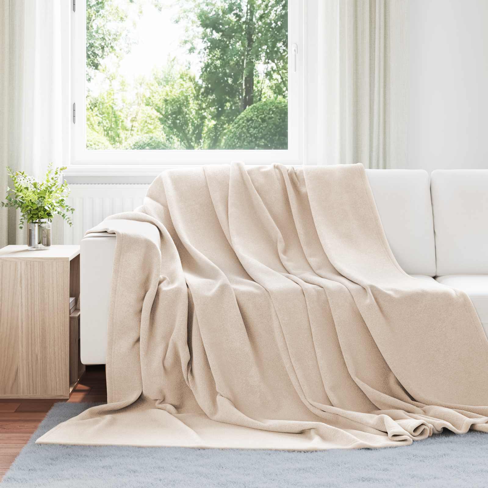 Coperta Beige 220 x 240 cm 1.38 kg Panno
