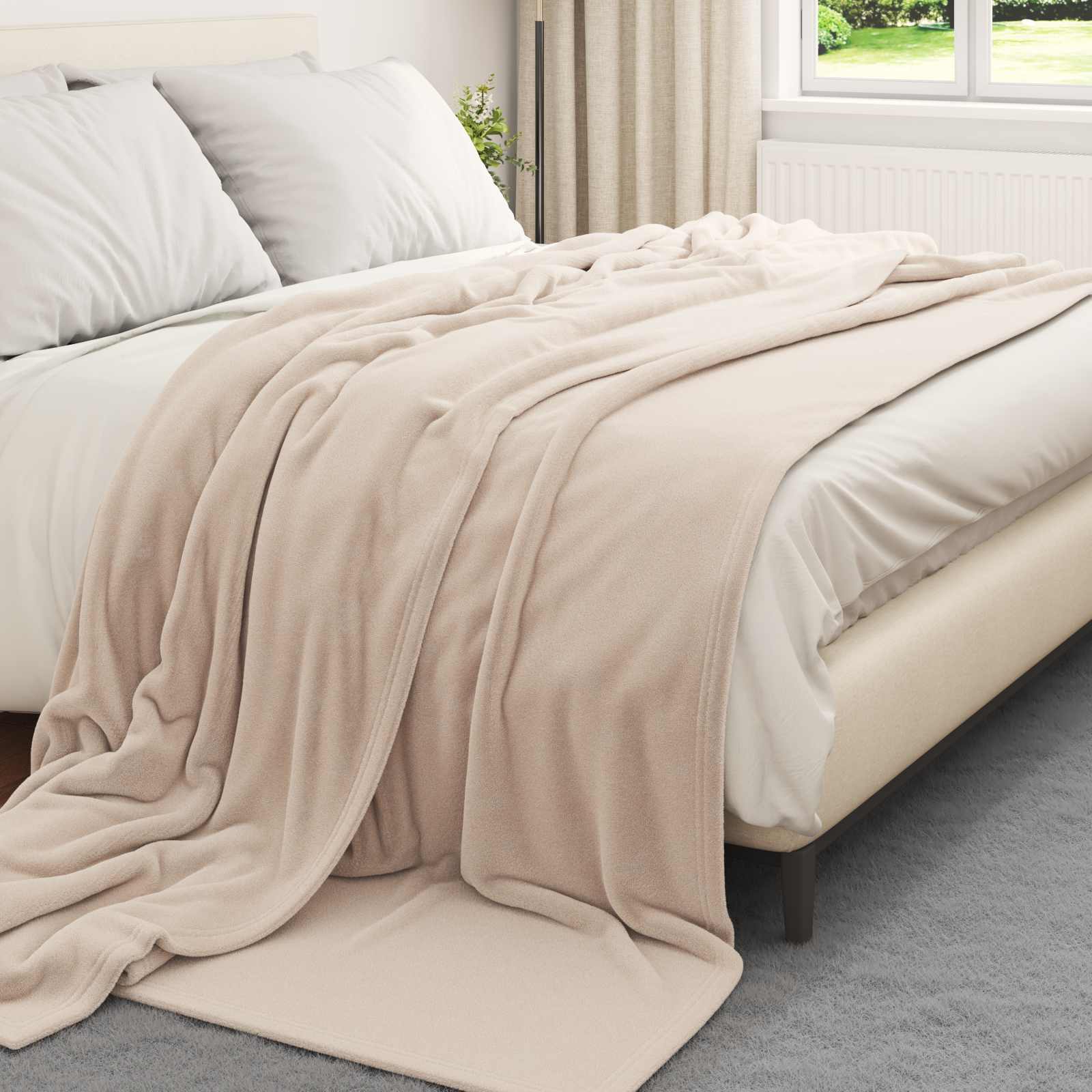 Coperta Beige 220 x 240 cm 1.38 kg Panno