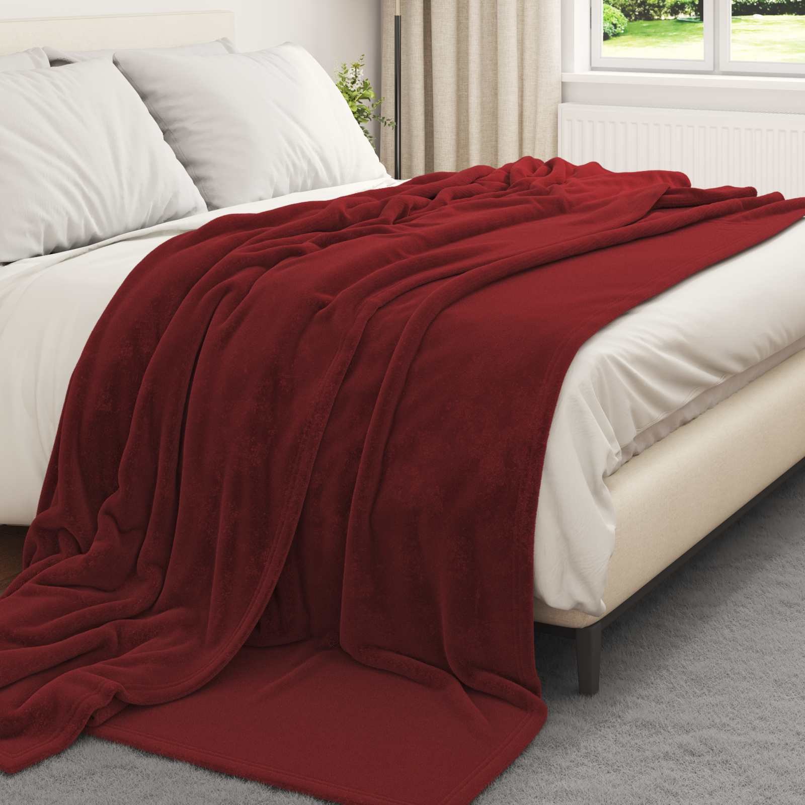 Coperta Rosso Bordeaux 220 x 240 cm 1.37 kg Panno