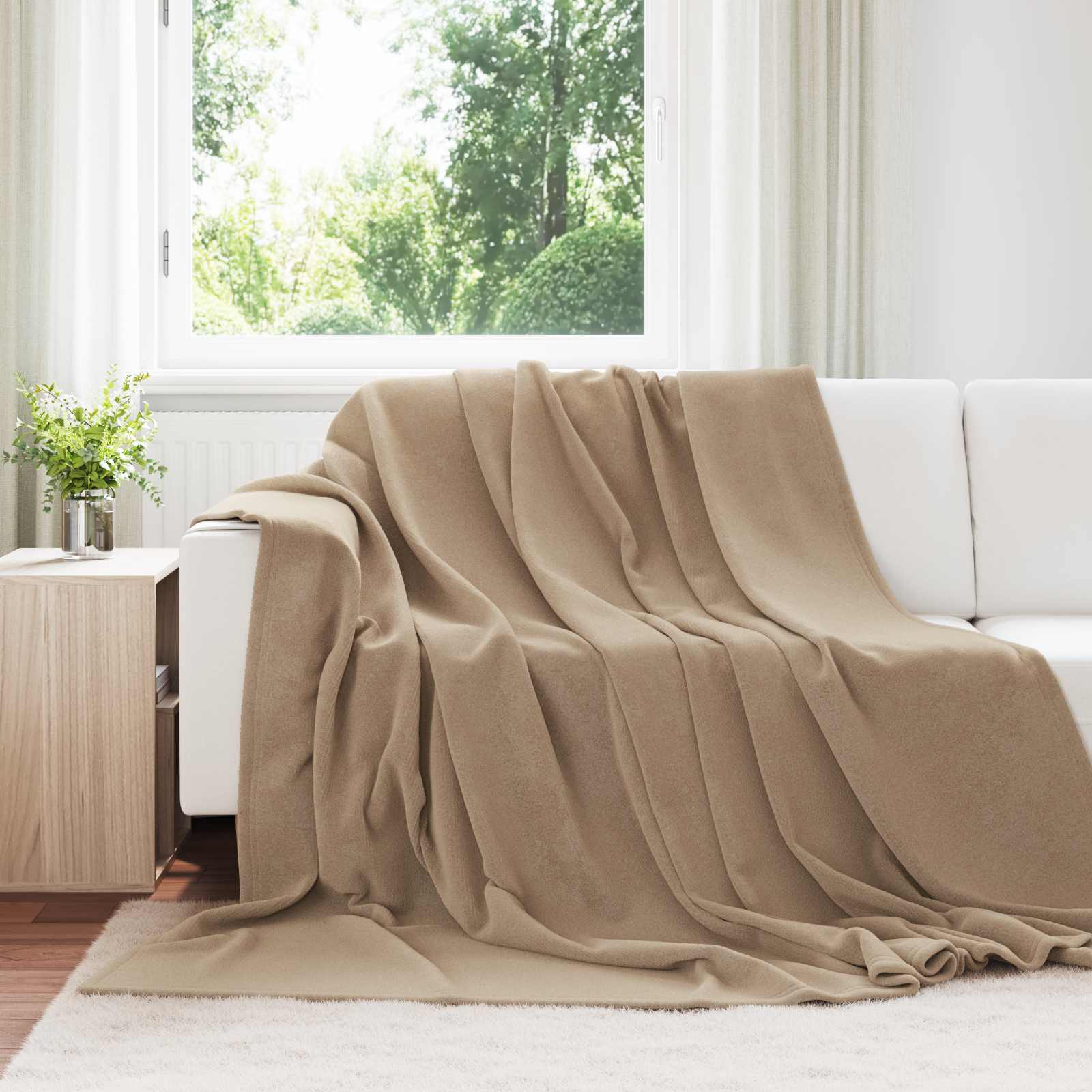 Coperte da Pile 6 pz Cammello 240 x 270 cm 10.11 kg Panno