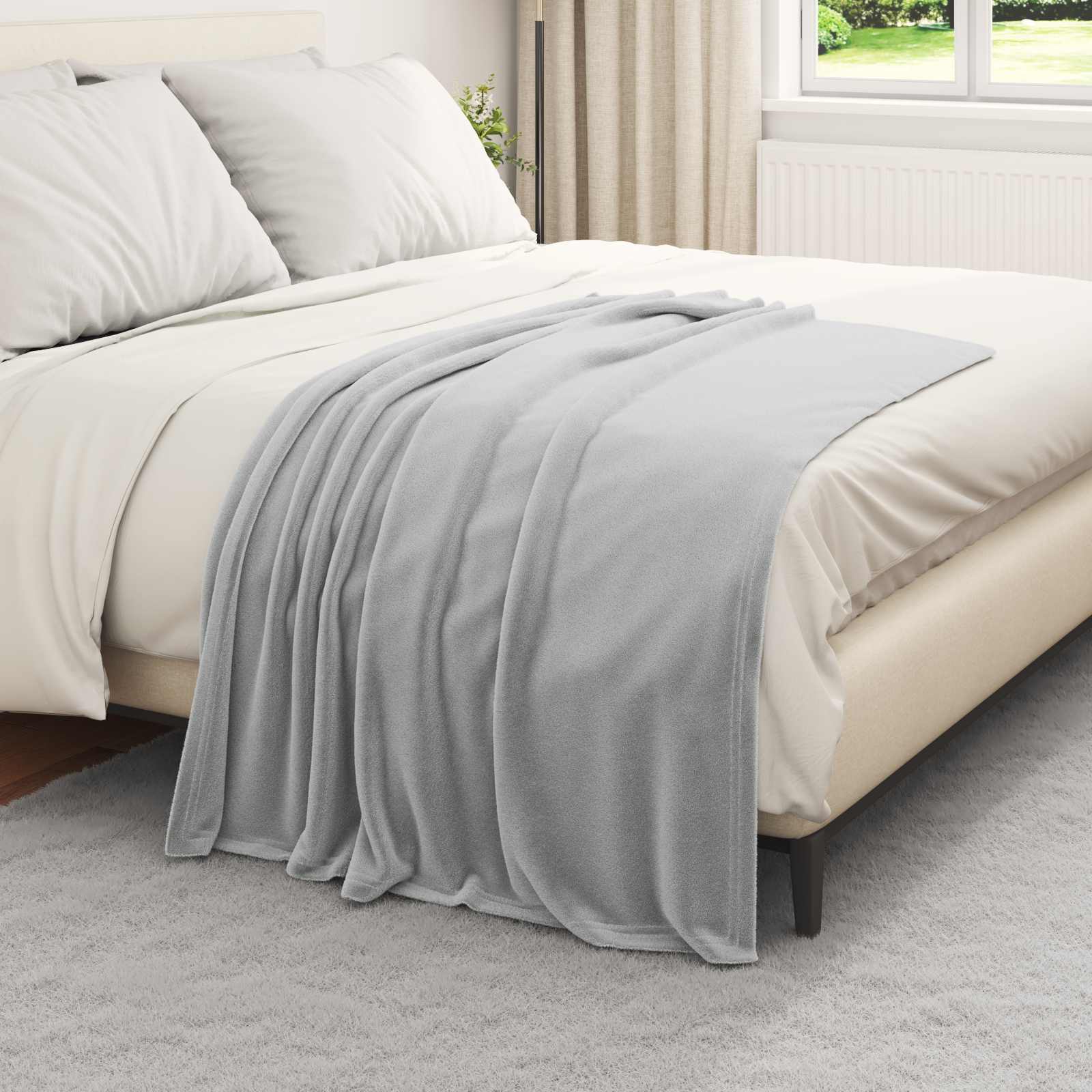 Coperte da Pile 6 pz Grigio 130 x 150 cm 3.04 kg Panno