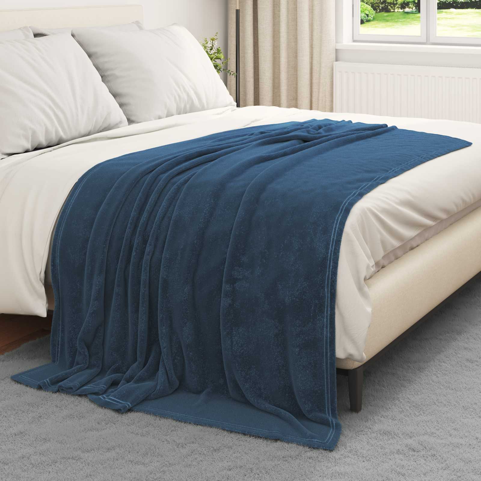 Coperte da Pile 6 pz Blu navy 150 x 200 cm 4.68 kg Panno