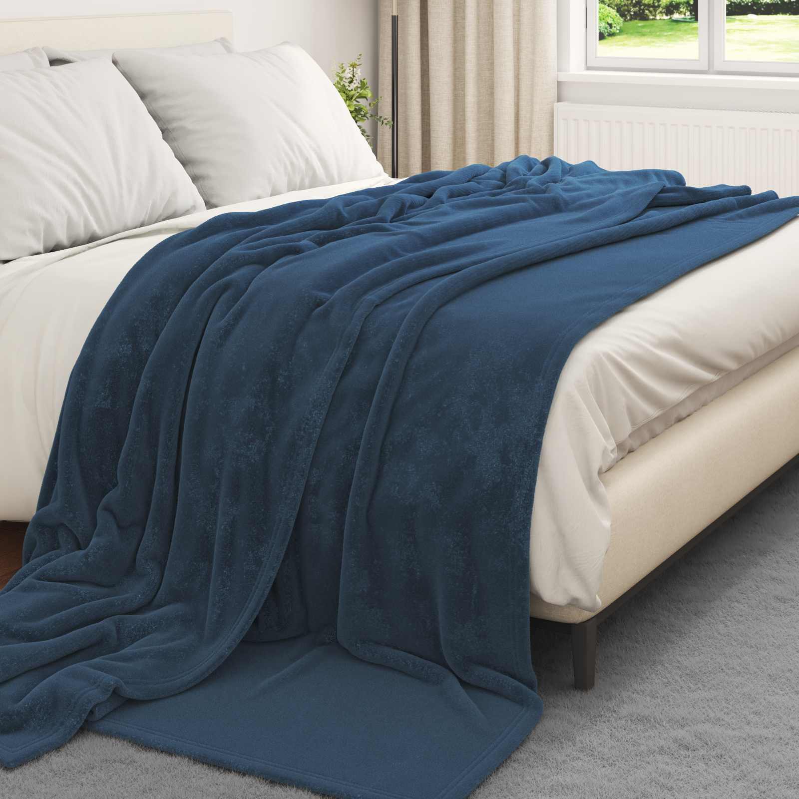Coperte da Pile 6 pz Blu navy 240 x 270 cm 10.11 kg Panno