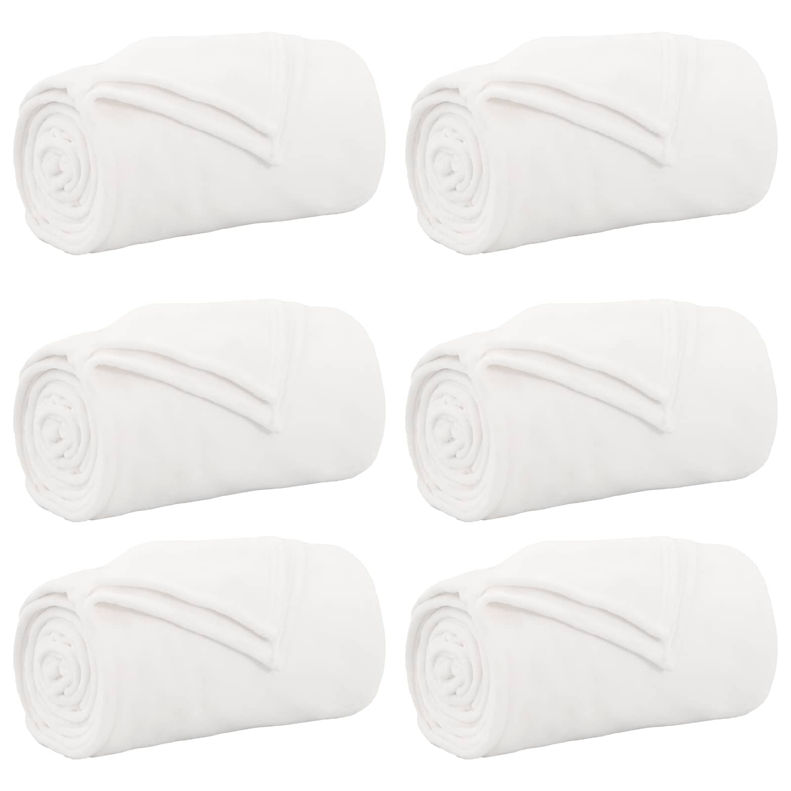Coperte da Pile 6 pz Bianco 240 x 270 cm 10.11 kg Panno