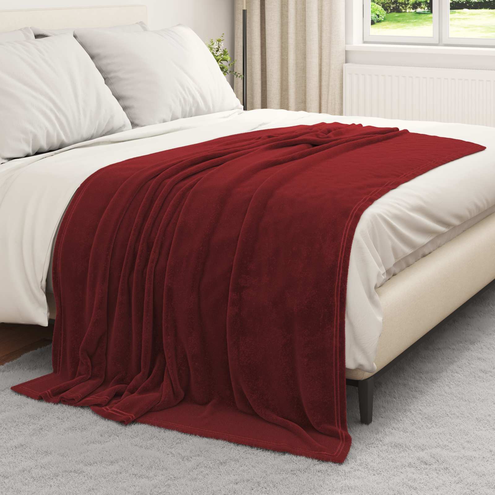 Coperte da Pile 6 pz Rosso Bordeaux 150 x 200 cm 4.68 kg Panno