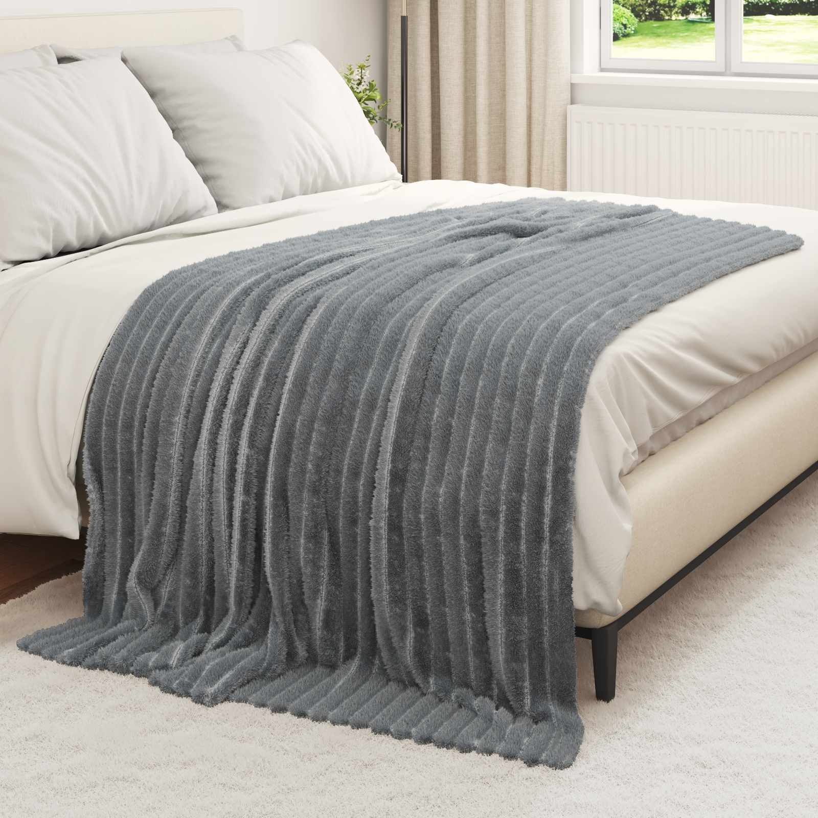 Coperta Grigio Scuro 200 x 150 cm 0.8 kg Panno