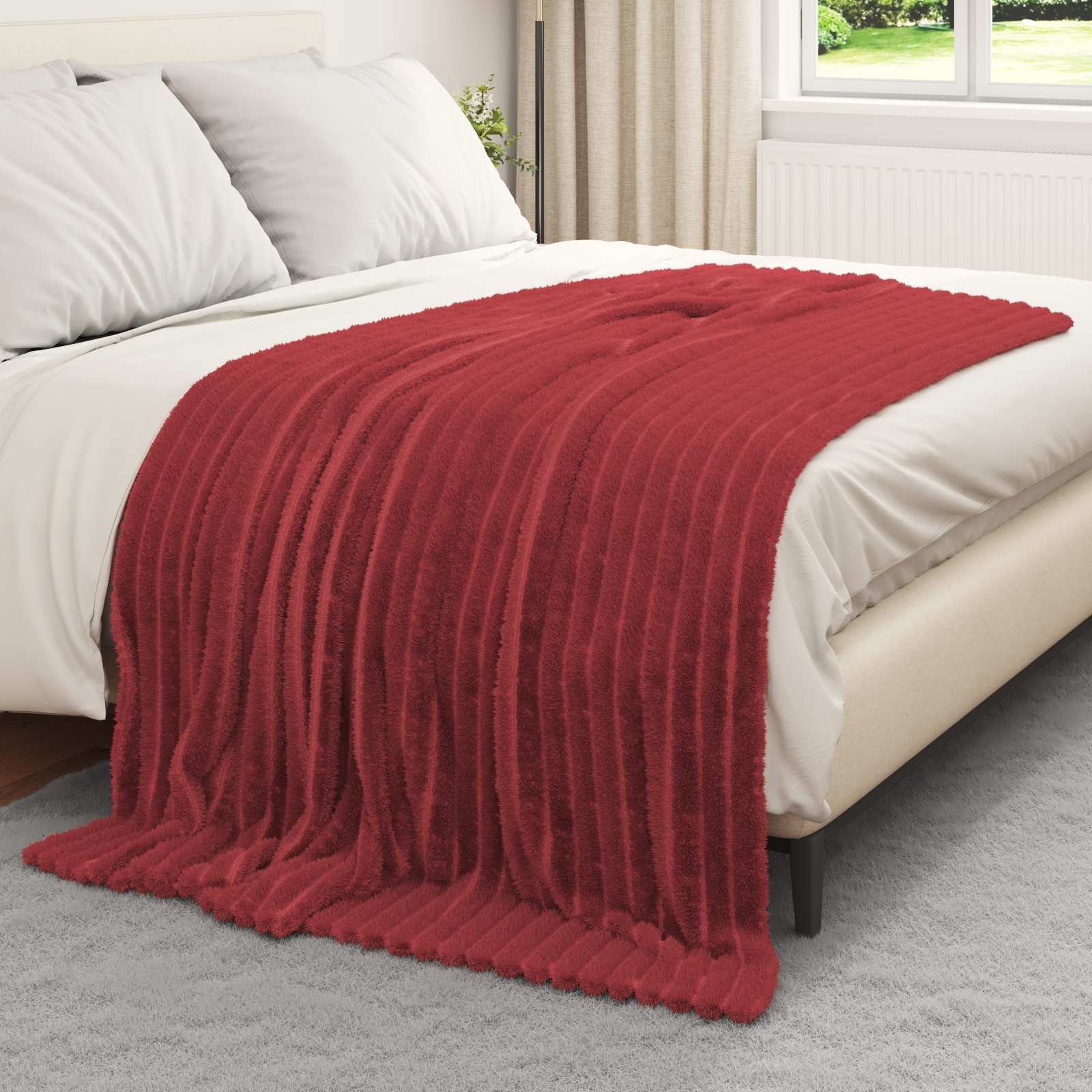 Coperta Rosso Bordeaux 200 x 150 cm 0.8 kg Panno