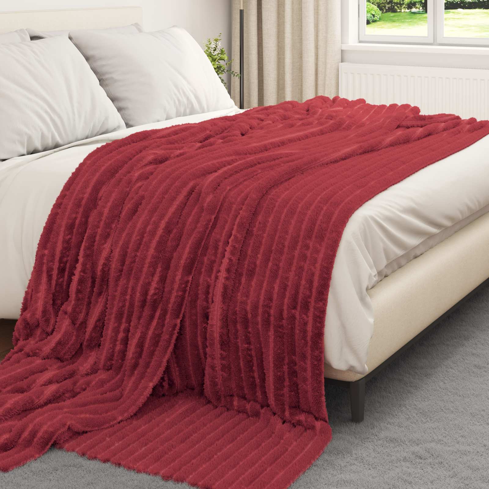 Coperta Rosso Bordeaux 240 x 220 cm 1.66 kg Panno