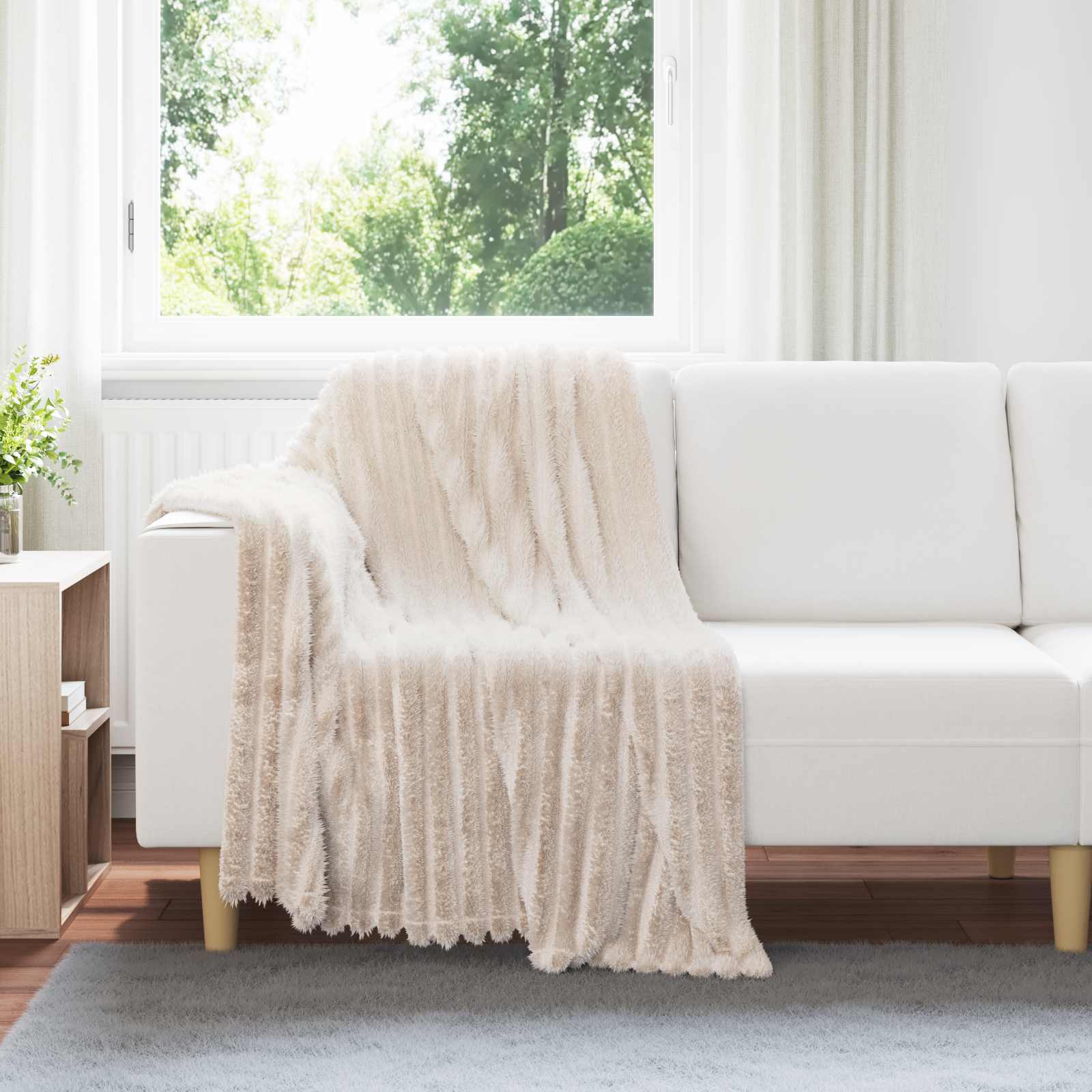 Coperte da Pile 6 pz Beige 150 x 130 cm 2.85 kg Panno