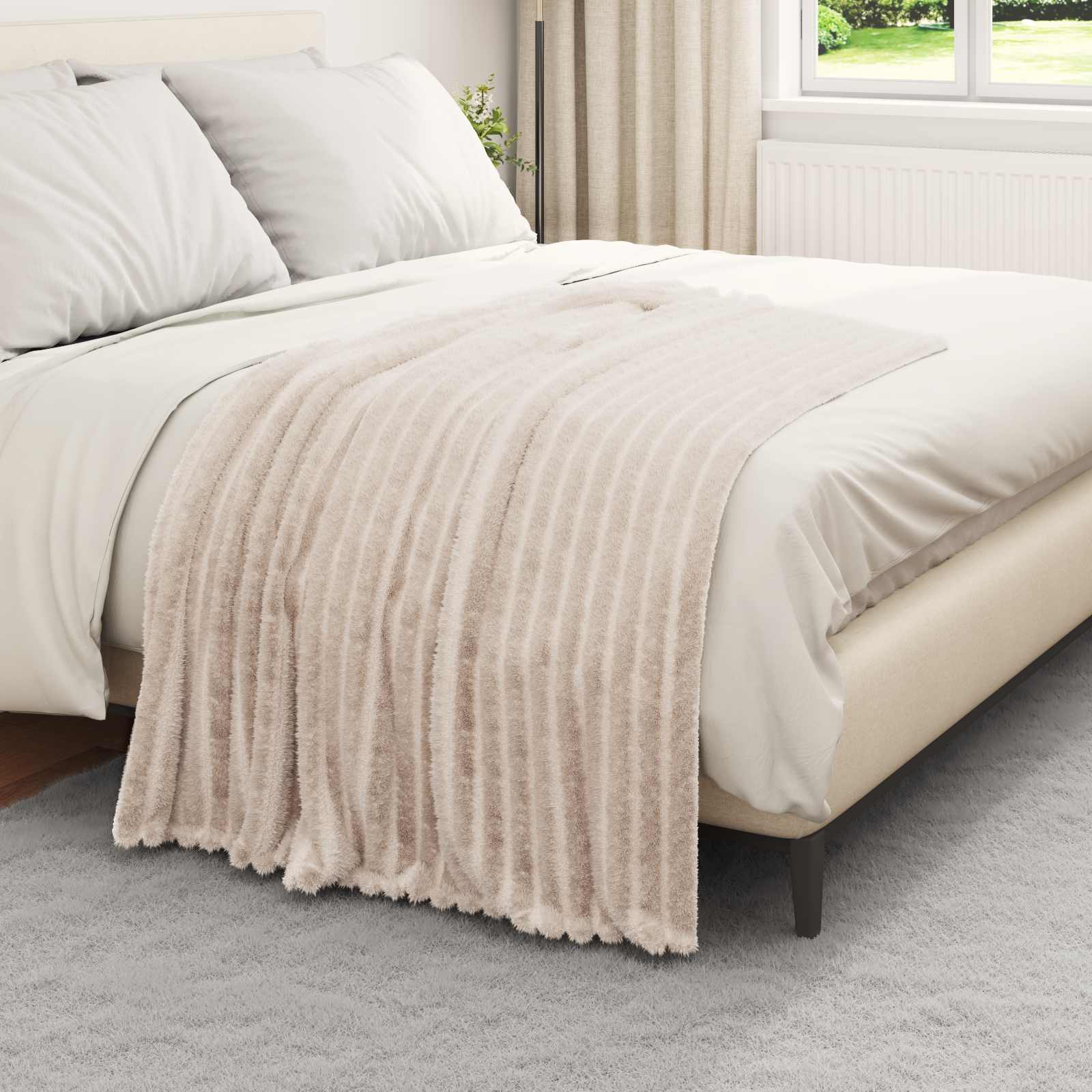 Coperte da Pile 6 pz Beige 150 x 130 cm 2.85 kg Panno