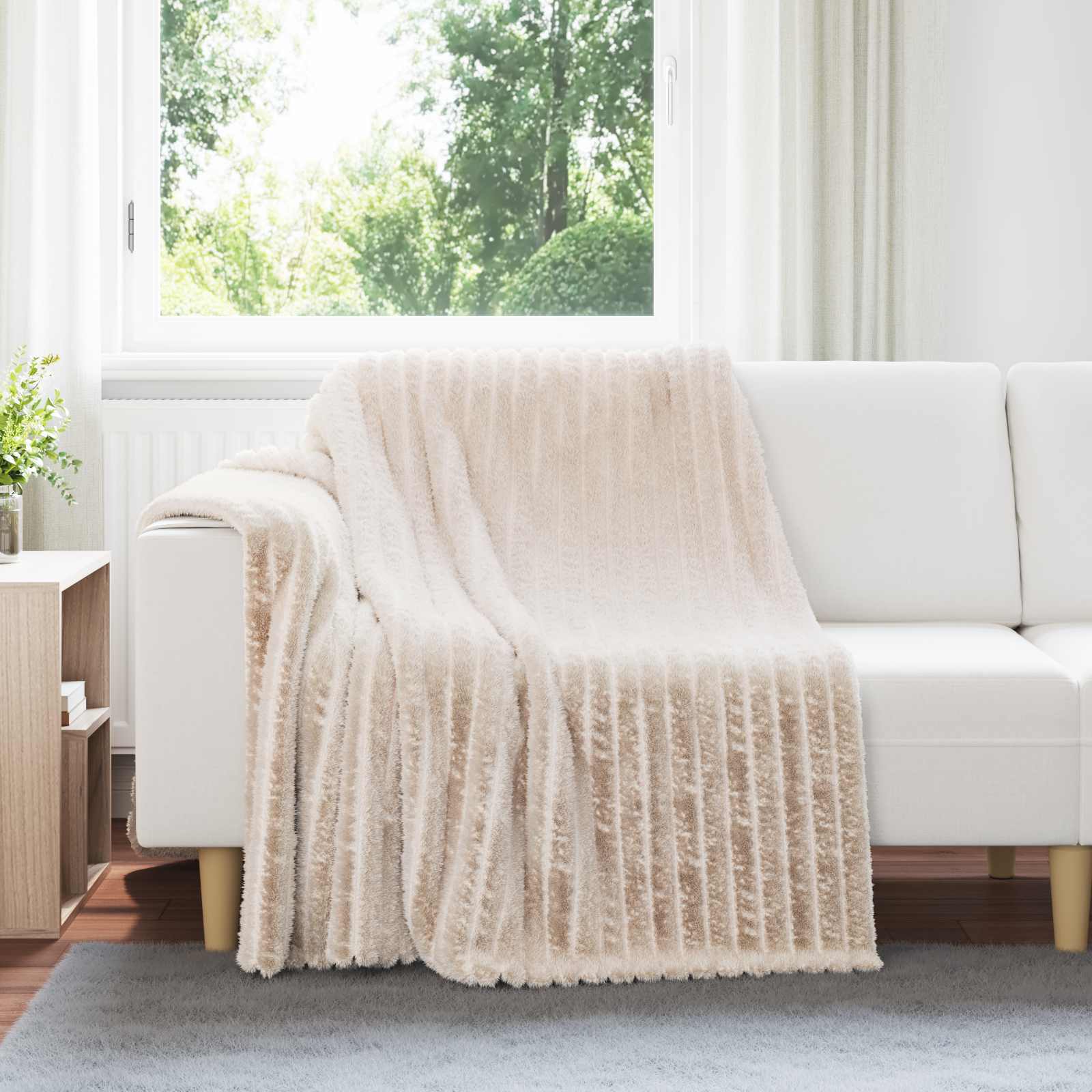 Coperte da Pile 6 pz Beige 200 x 150 cm 4.75 kg Panno