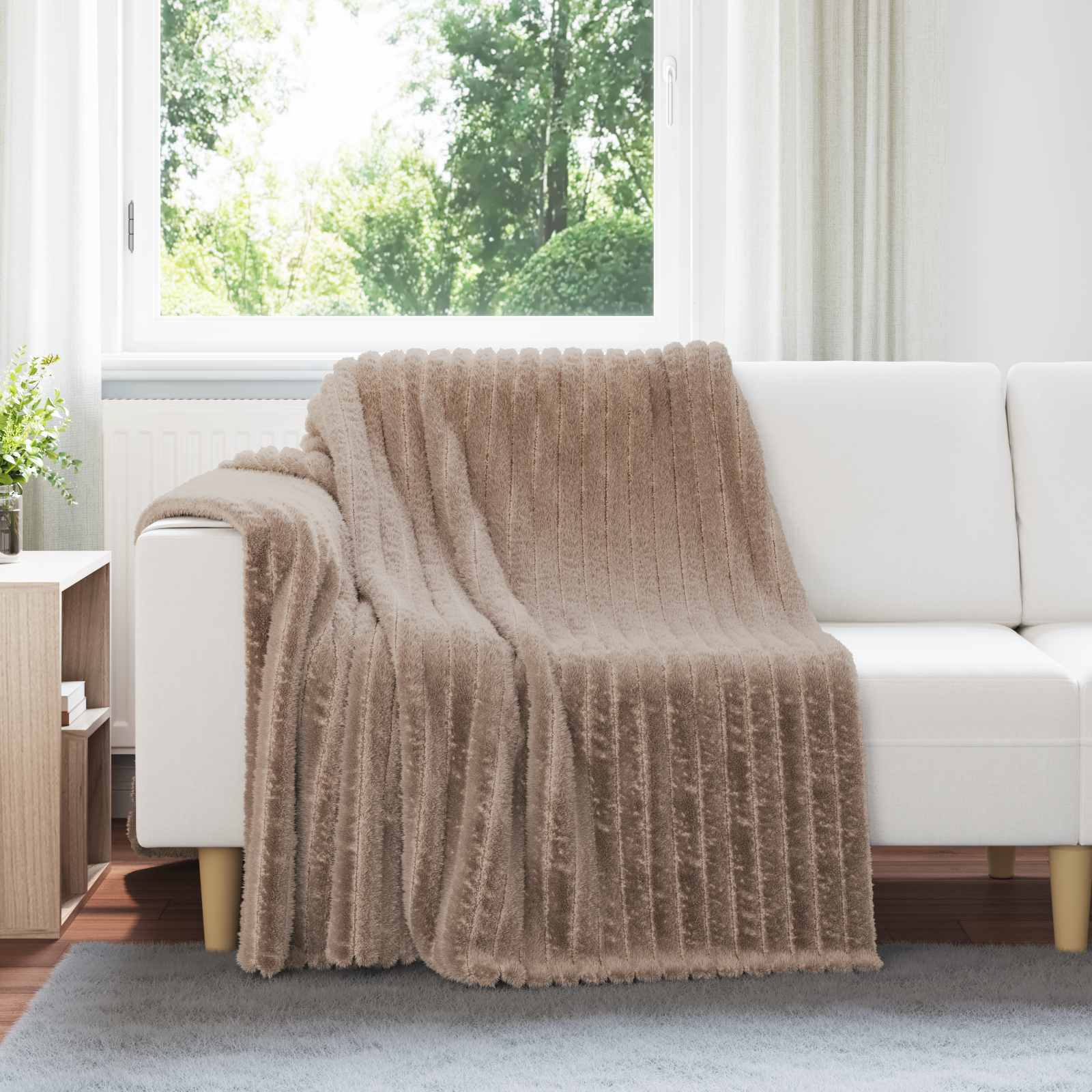 Coperte da Pile 6 pz Cammello 200 x 150 cm 4.75 kg Panno