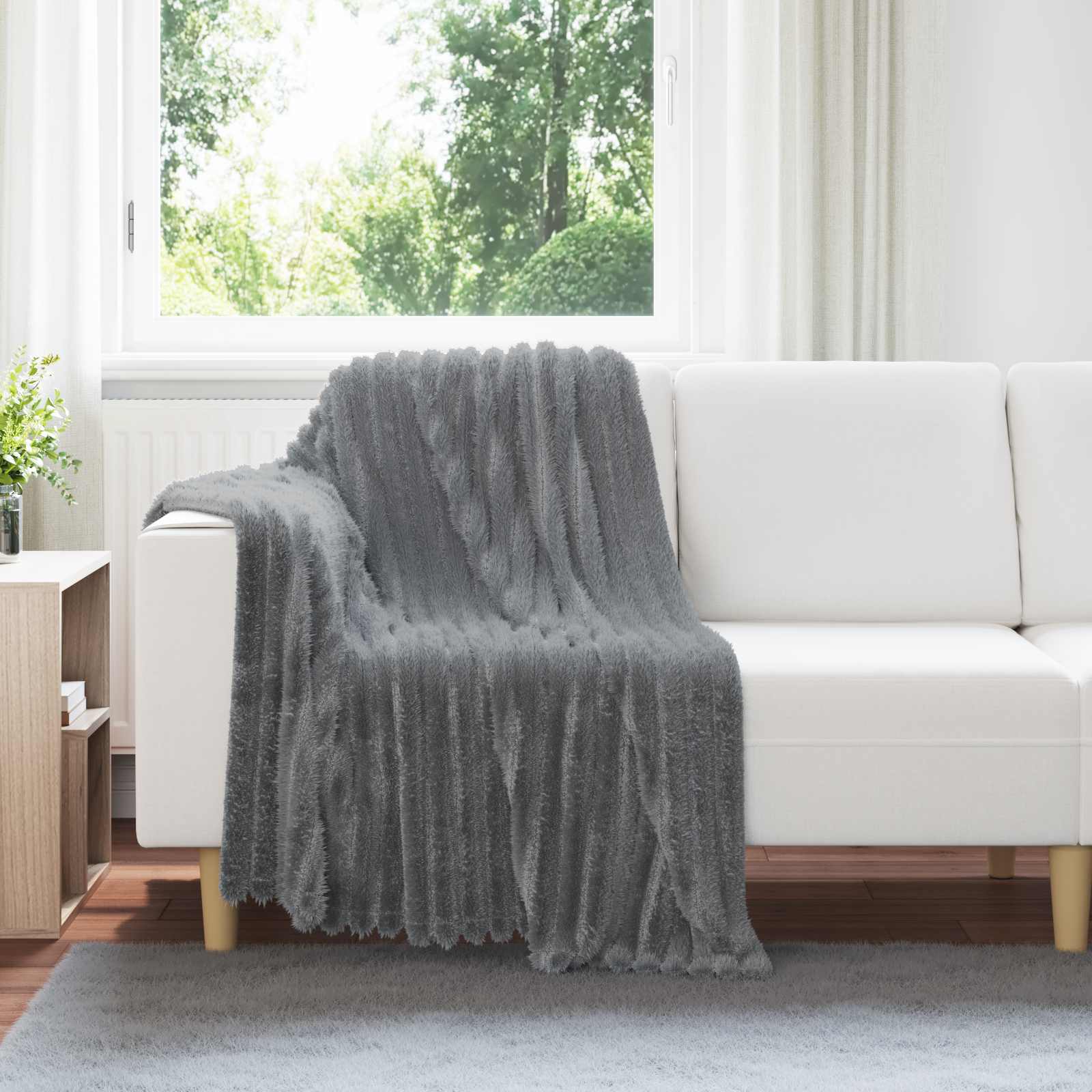 Coperte da Pile 6 pz Grigio Scuro 150 x 130 cm 2.85 kg Panno