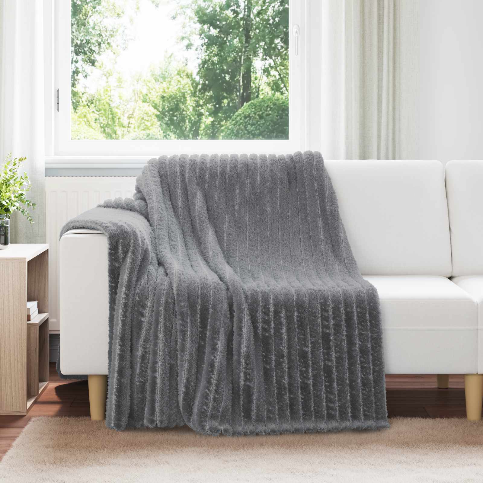 Coperte da Pile 6 pz Grigio Scuro 200 x 150 cm 4.75 kg Panno