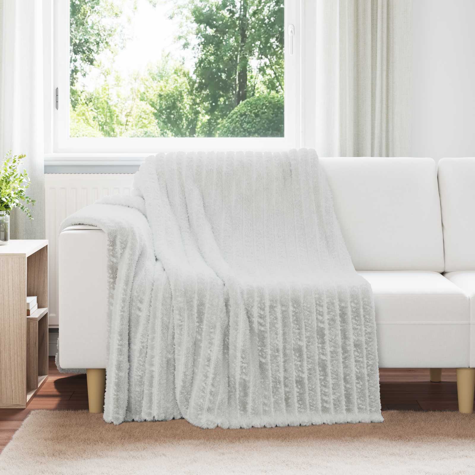 Coperte da Pile 6 pz Grigio 200 x 150 cm 4.75 kg Panno