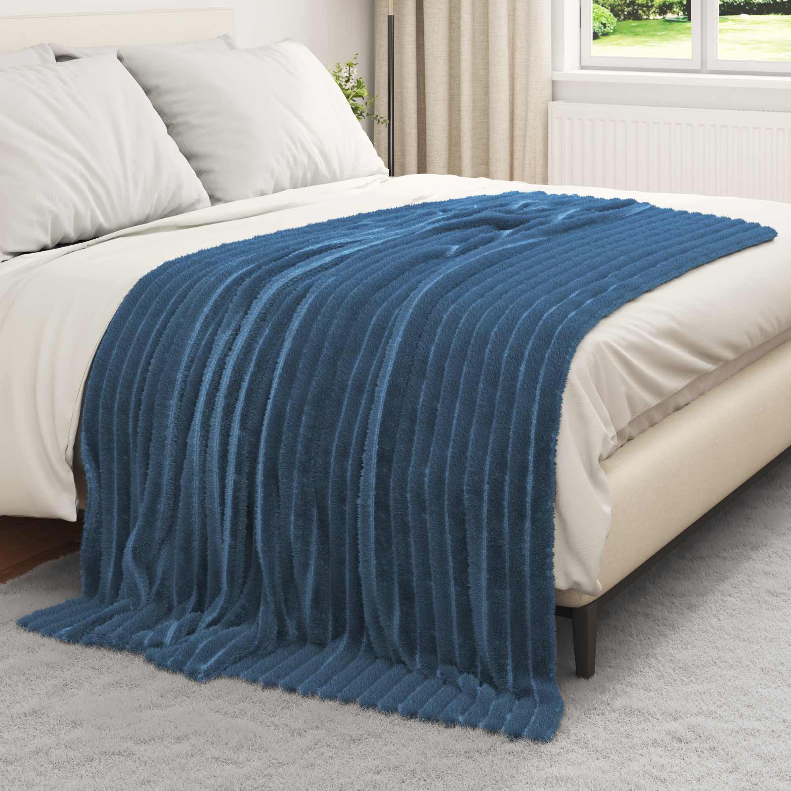 Coperte da Pile 6 pz Blu navy 200 x 150 cm 4.75 kg Panno