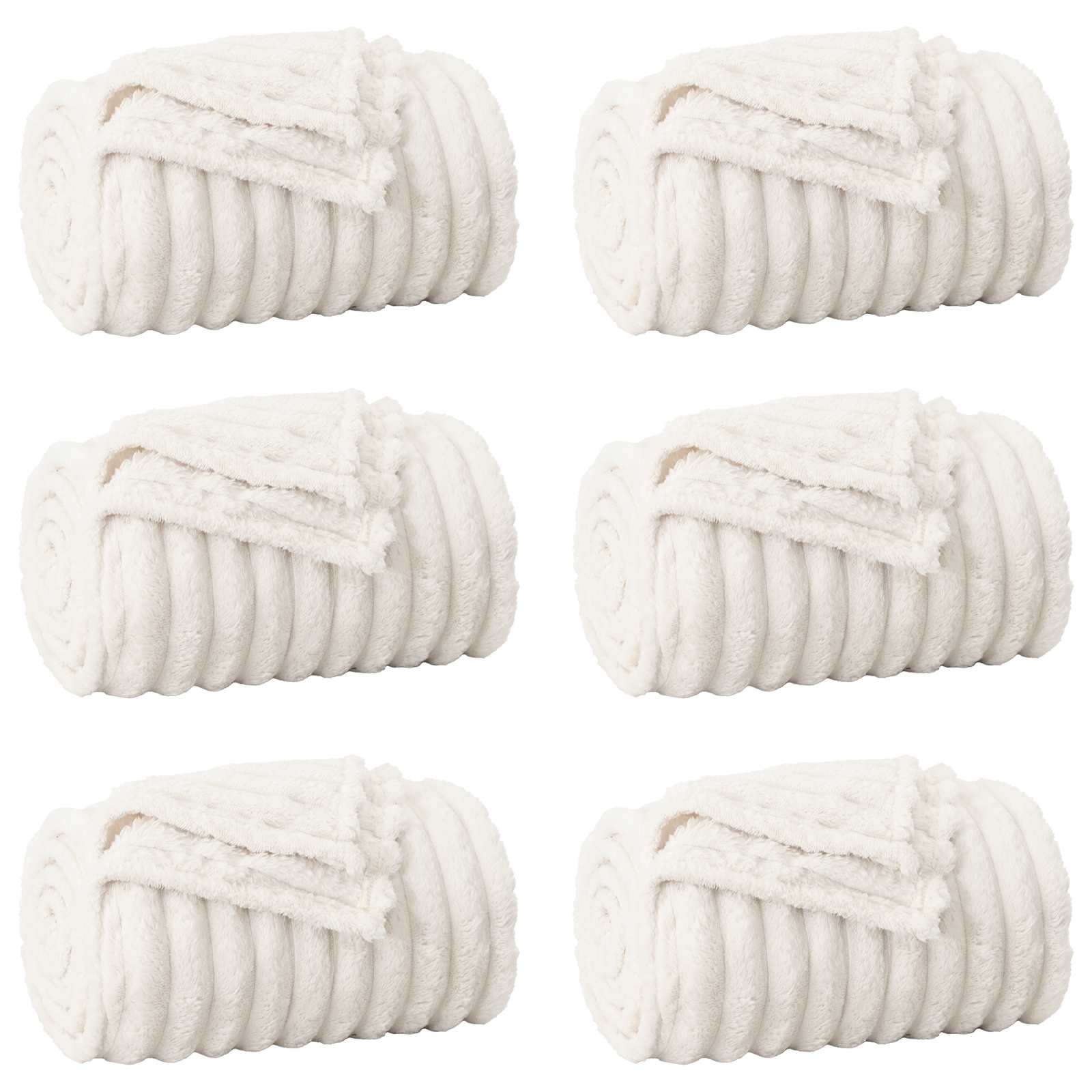 Coperte da Pile 6 pz Crema 150 x 130 cm 2.85 kg Panno