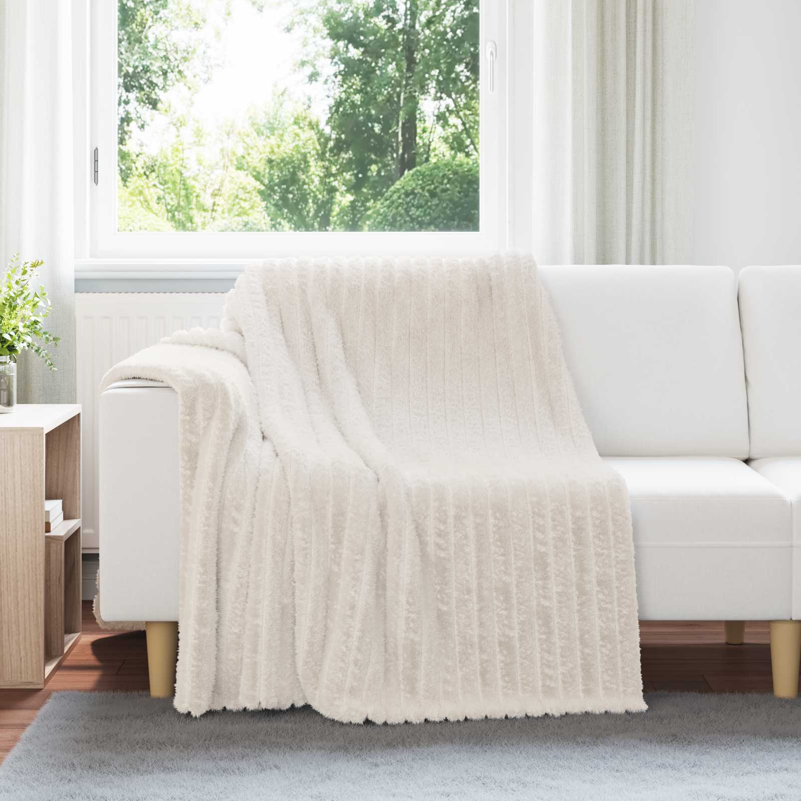 Coperte da Pile 6 pz Crema 200 x 150 cm 4.75 kg Panno