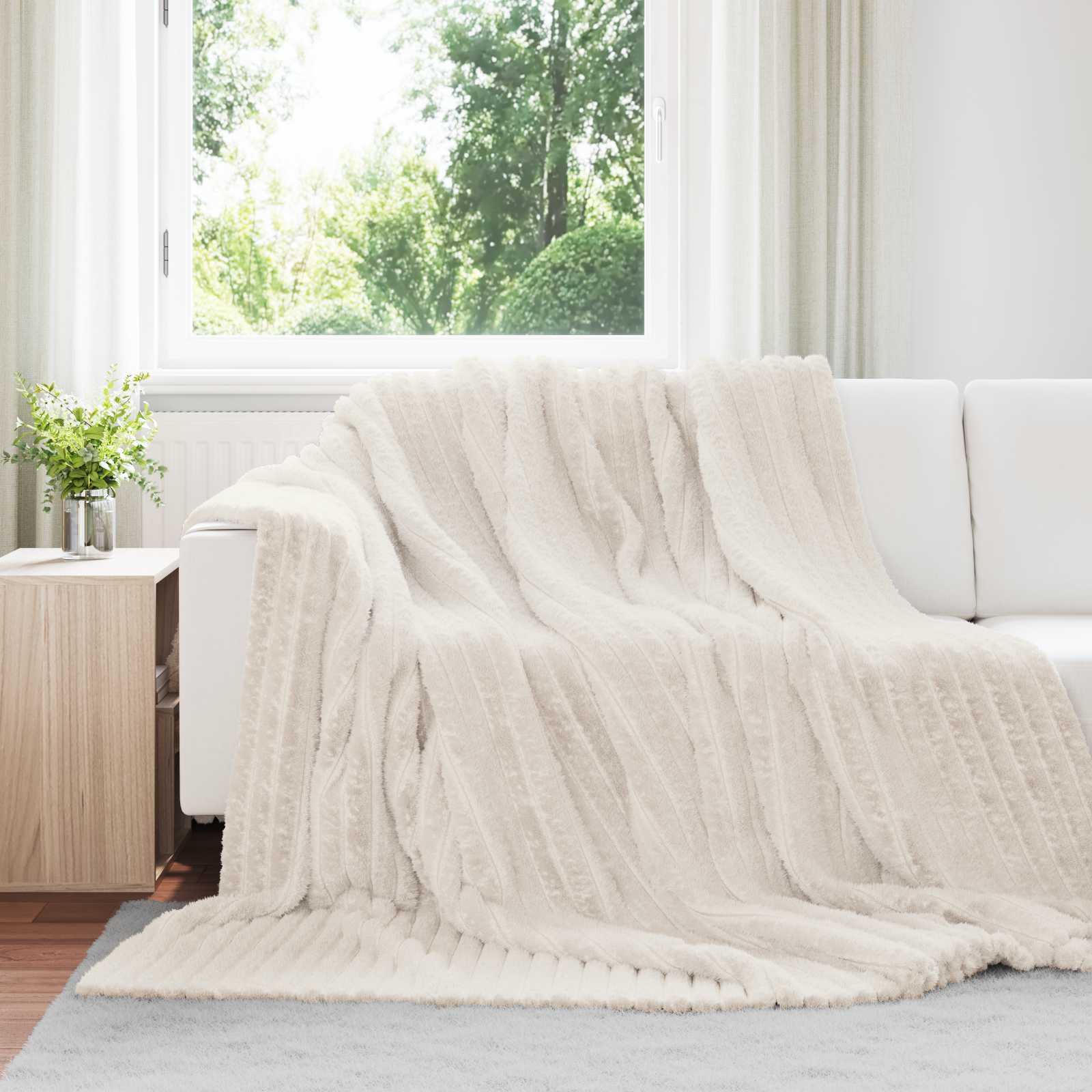 Coperte da Pile 6 pz Crema 240 x 220 cm 8.76 kg Panno
