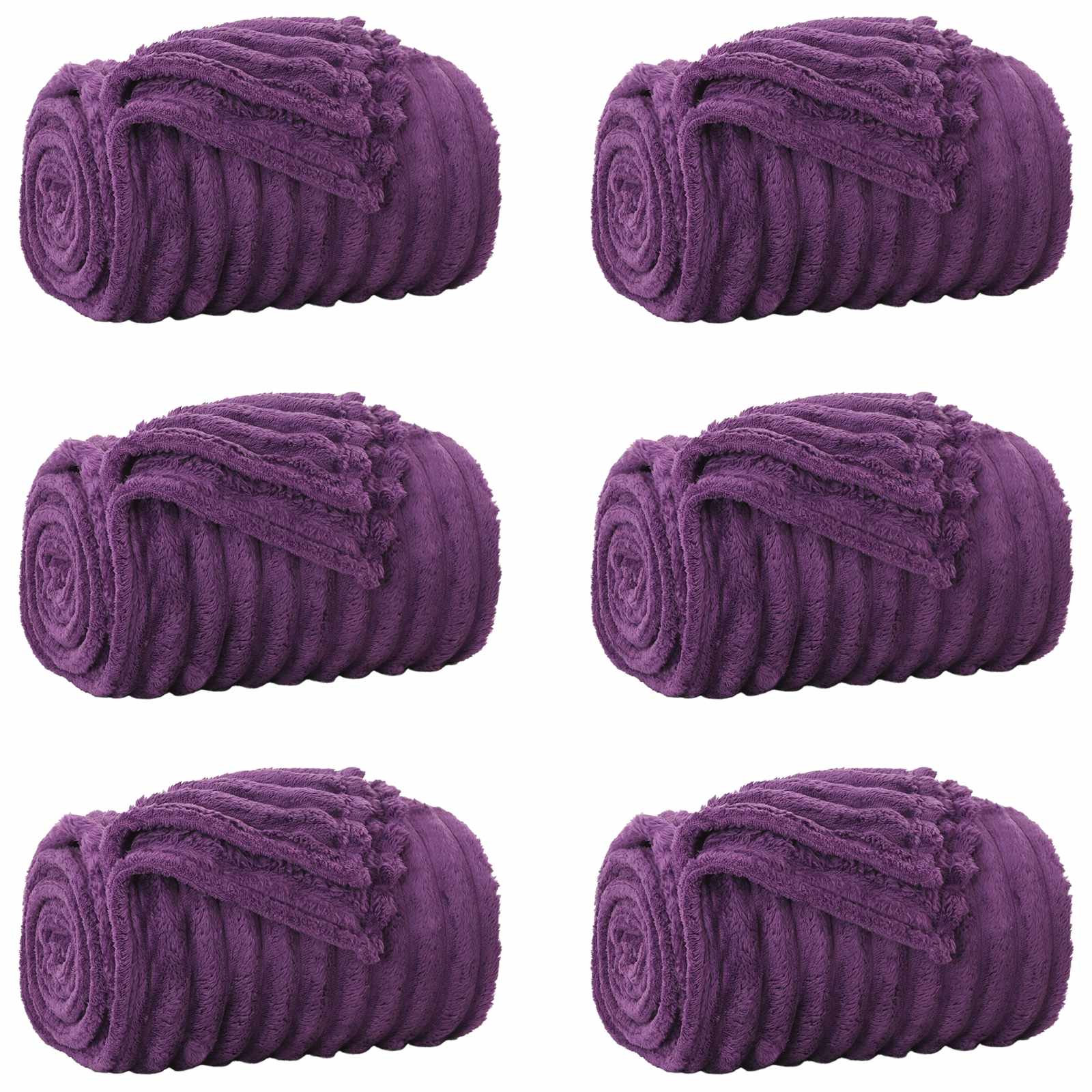 Coperte da Pile 6 pz Viola 150 x 130 cm 2.85 kg Panno
