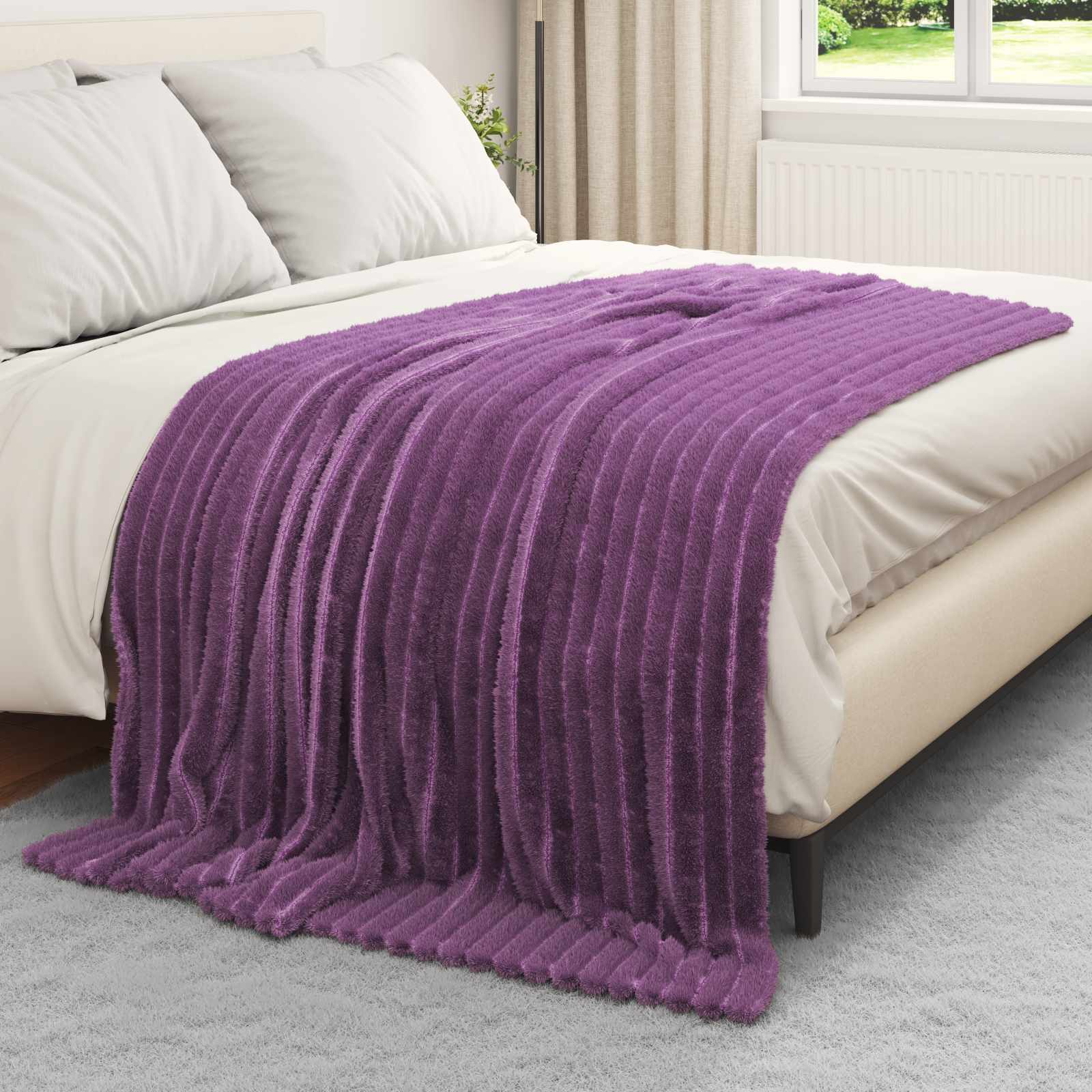 Coperte da Pile 6 pz Viola 200 x 150 cm 4.75 kg Panno