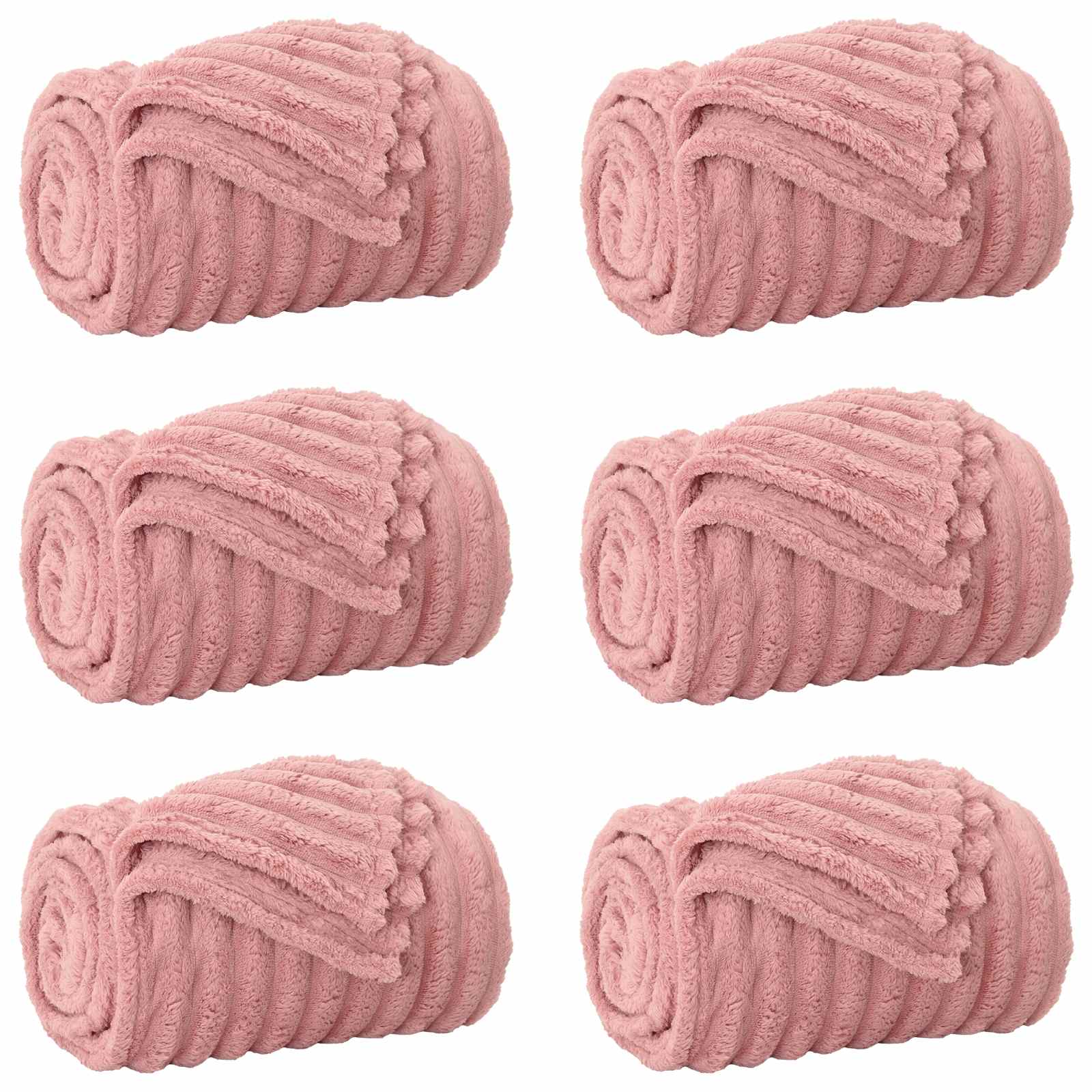 Coperte da Pile 6 pz Rosa 200 x 150 cm 4.75 kg Panno