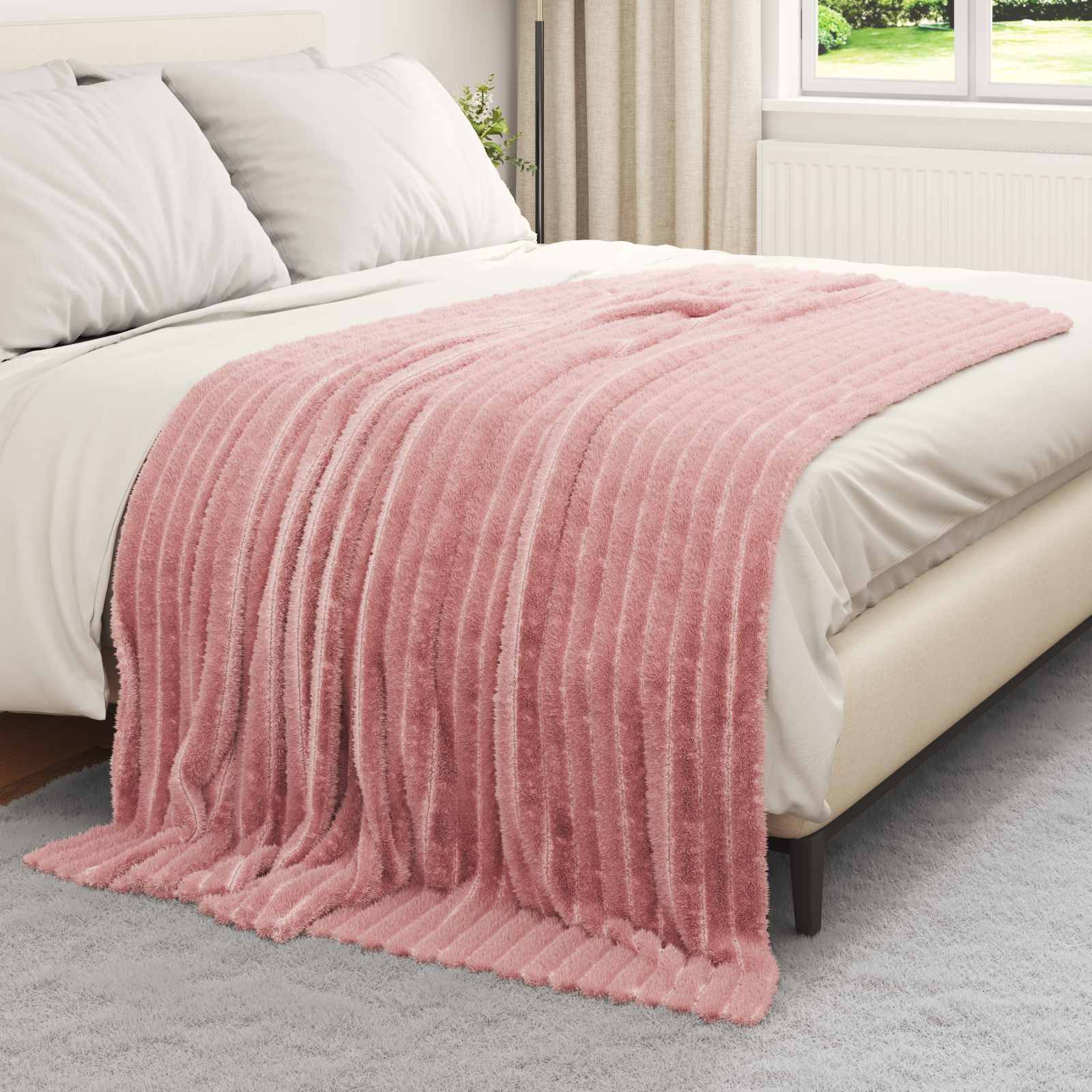 Coperte da Pile 6 pz Rosa 200 x 150 cm 4.75 kg Panno