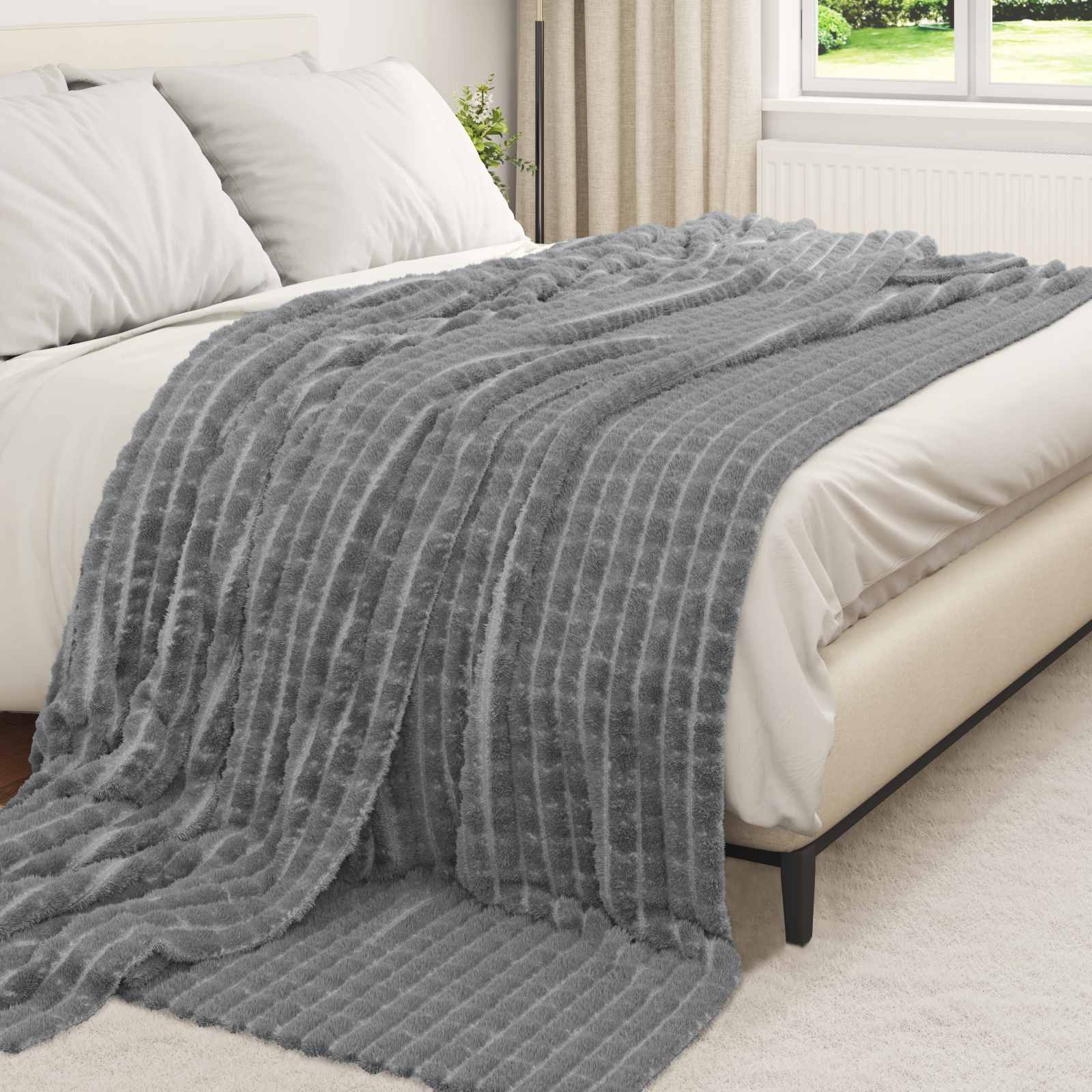 Coperta Grigio scuro 240 x 220 cm 9.41 kg Panno