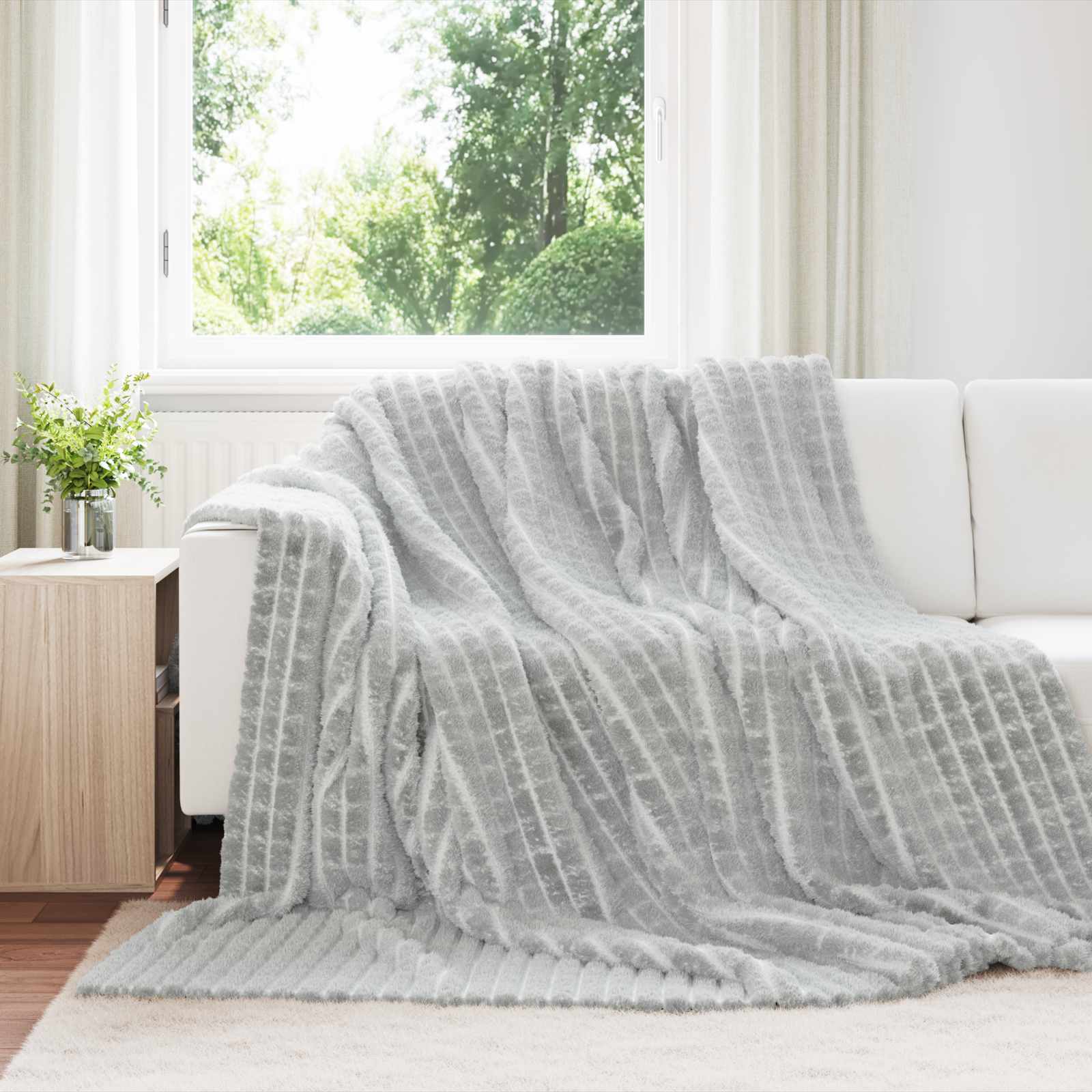 Coperta Grigio 240 x 220 cm 1.38 kg Panno