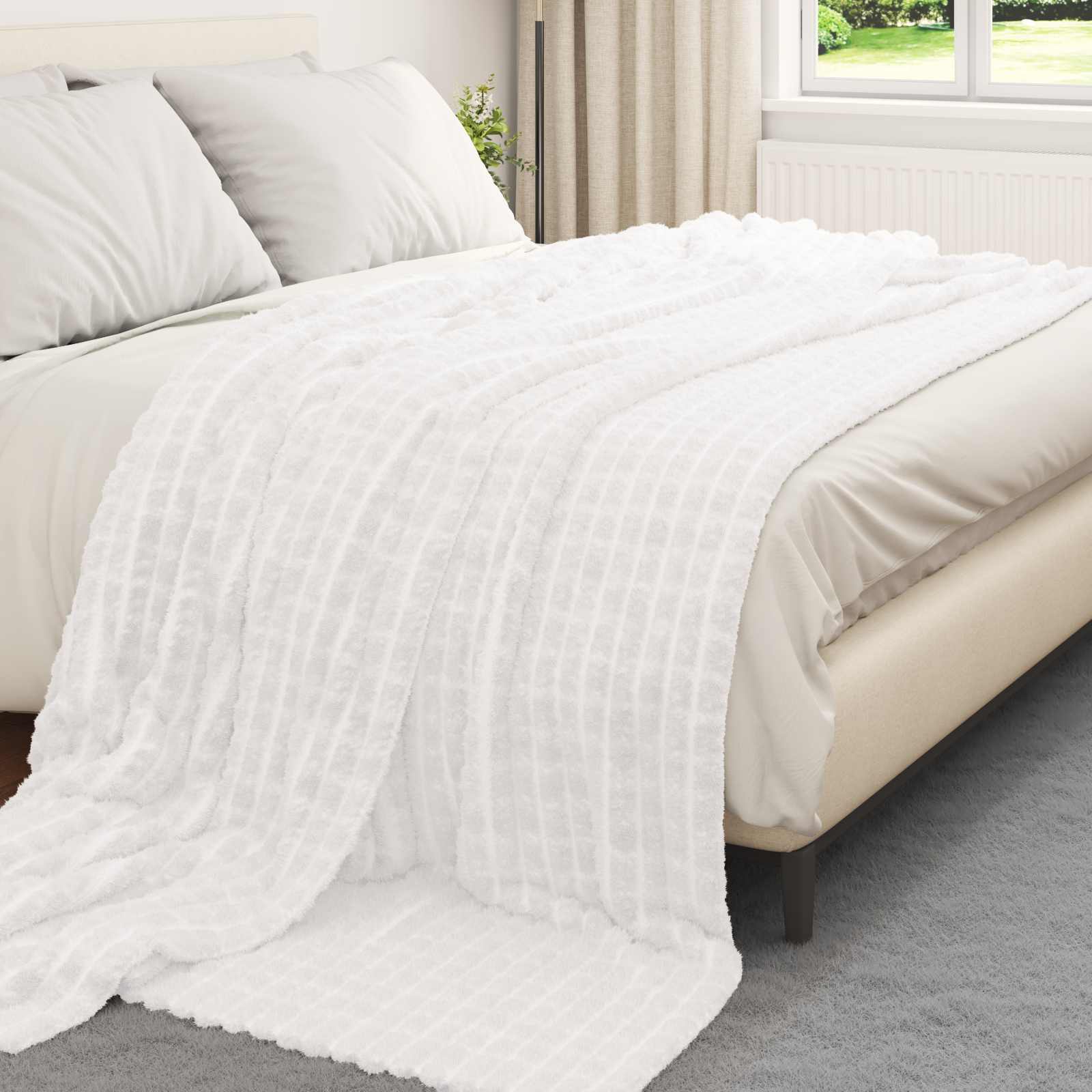 Coperta Bianco 240 x 220 cm 1.37 kg Panno