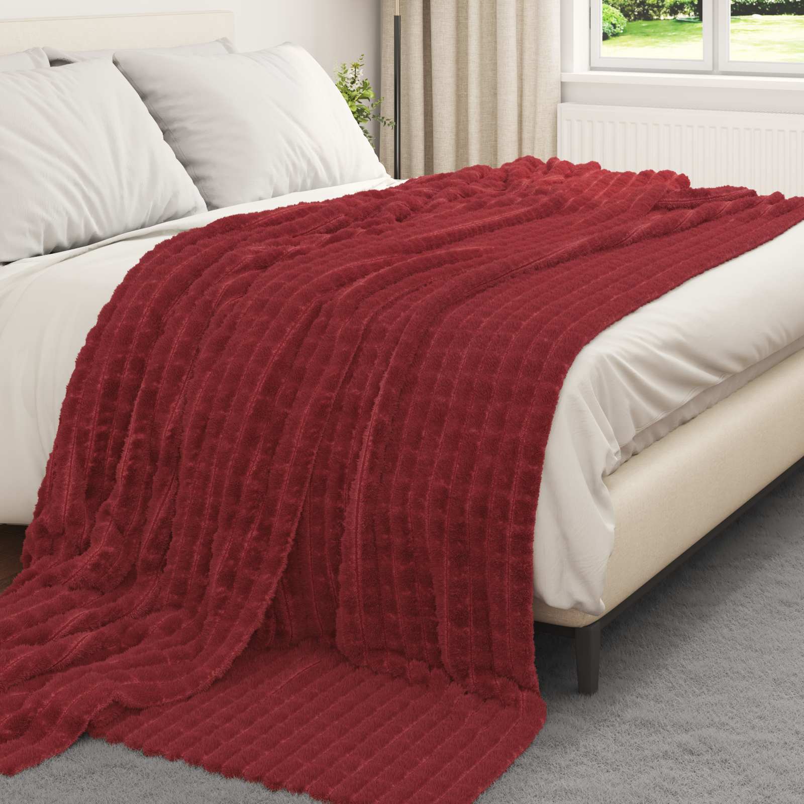 Coperta Rosso Bordeaux 240 x 220 cm 1.37 kg Panno