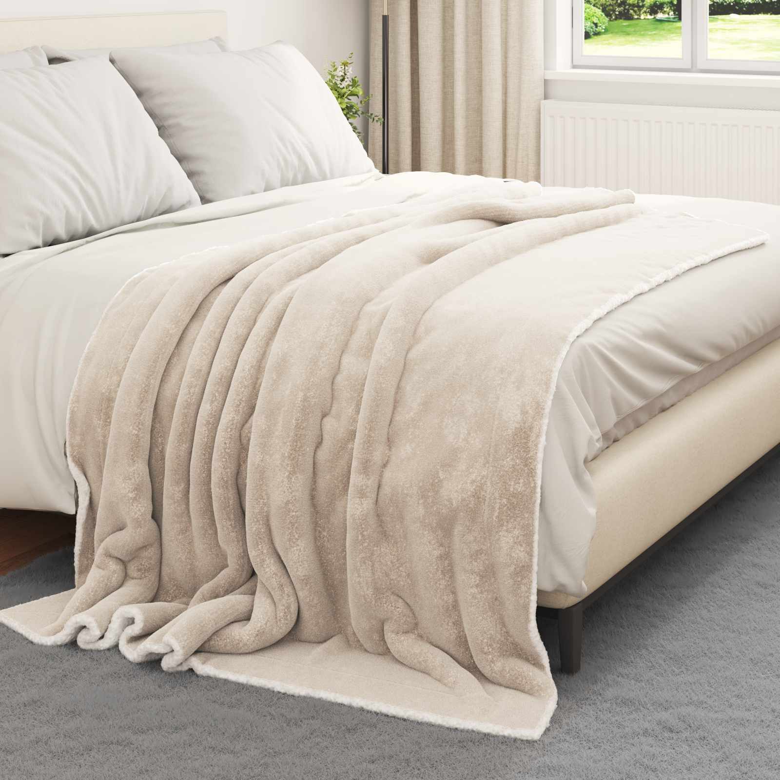 Coperta Beige 150 x 200 cm 1.64 kg Panno