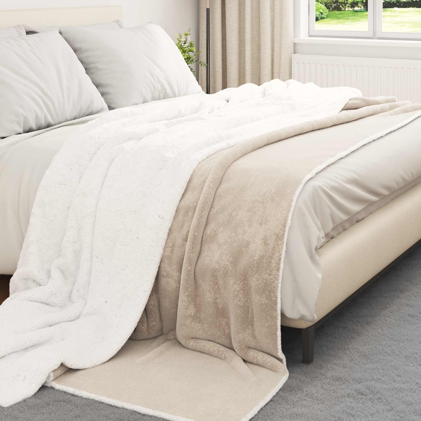 Coperta Beige 220 x 240 cm 2.67 kg Panno
