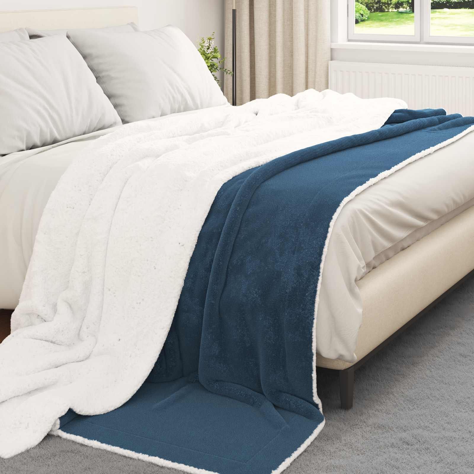 Coperta Blu navy 220 x 240 cm 2.67 kg Panno