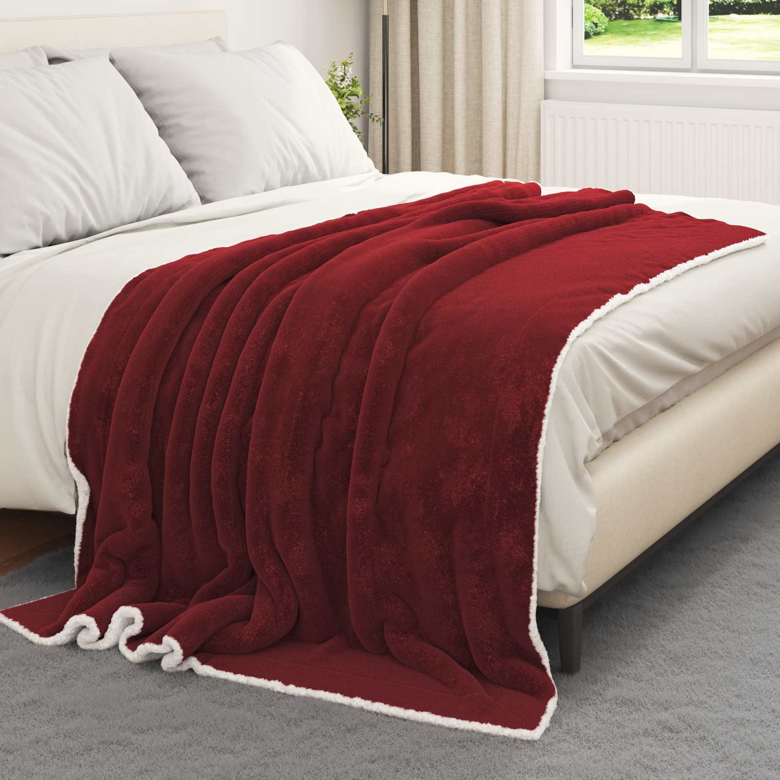 Coperta Rosso Bordeaux 150 x 200 cm 1.64 kg Panno