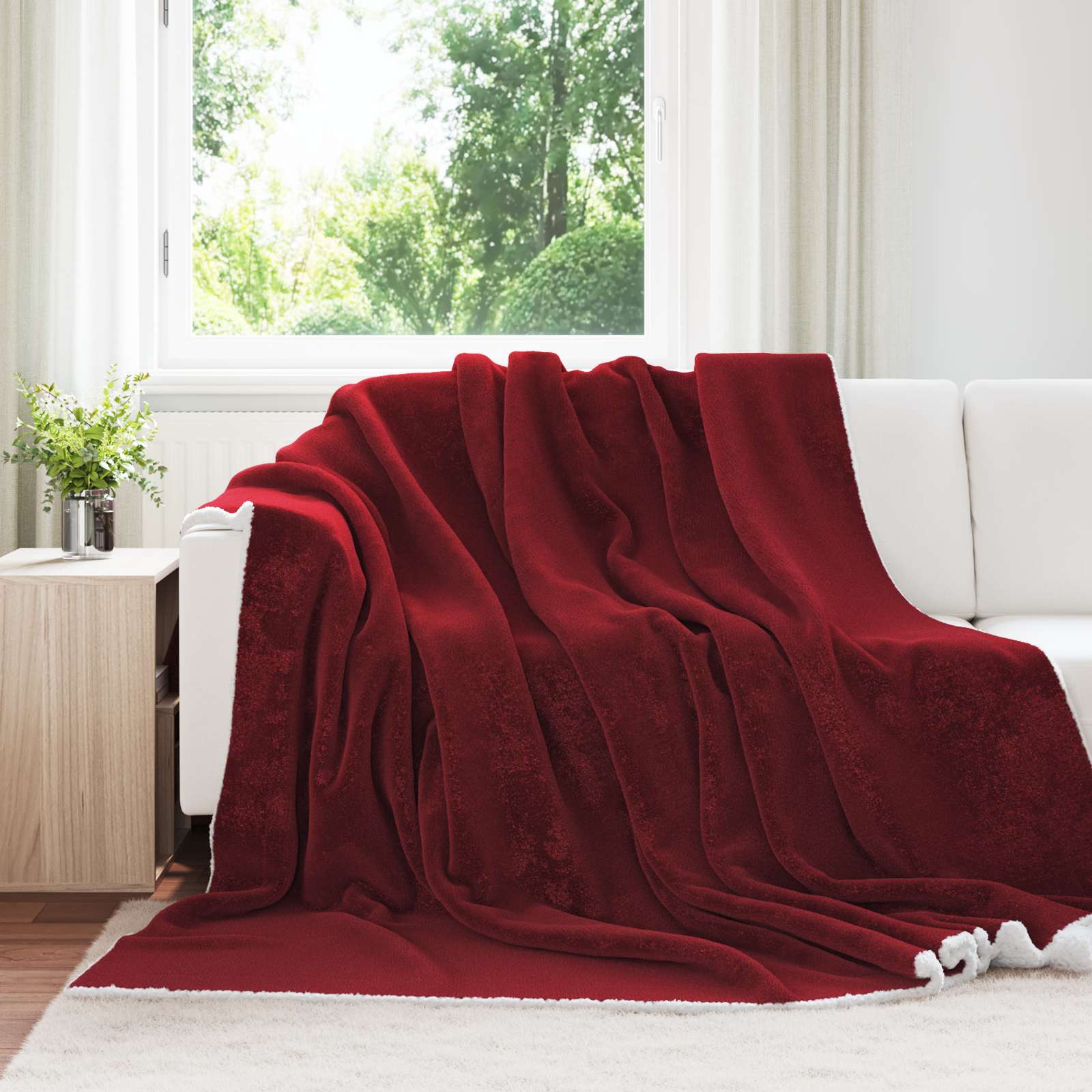 Coperta Rosso Bordeaux 220 x 240 cm 2.67 kg Panno