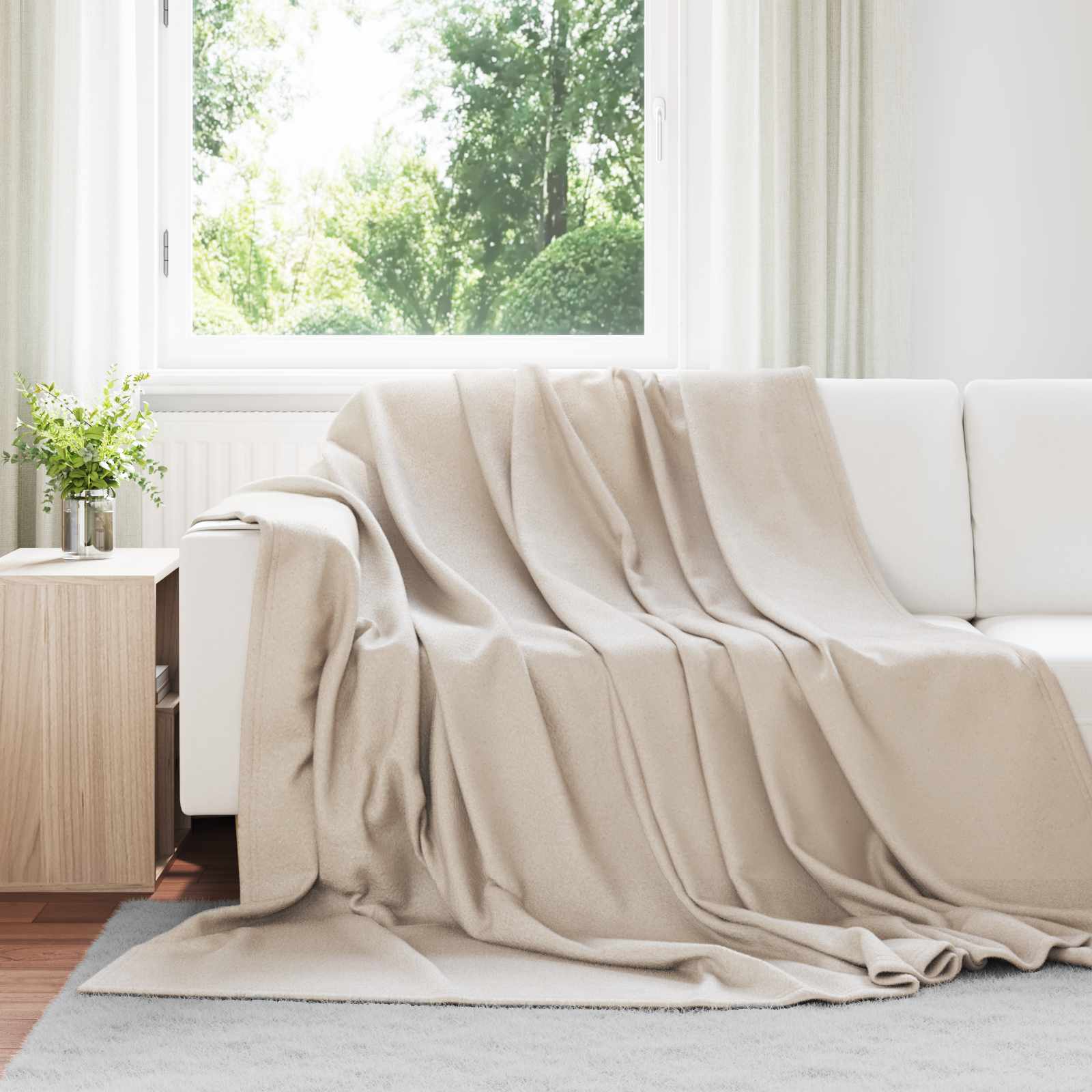 Coperta Beige 240 x 220 cm 0.76 kg Panno