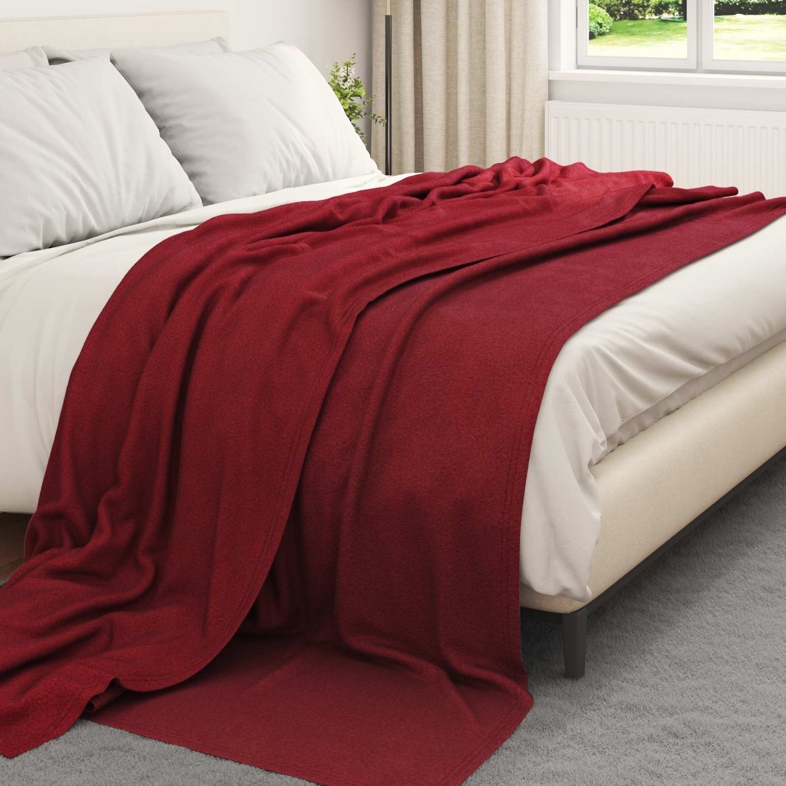 Coperta Rosso Bordeaux 270 x 240 cm 0.86 kg Panno