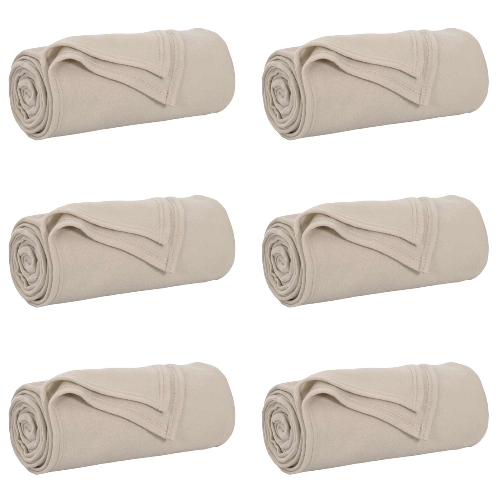 Coperte da Pile 6 pz Beige 170 x 130 cm 1.86 kg Panno