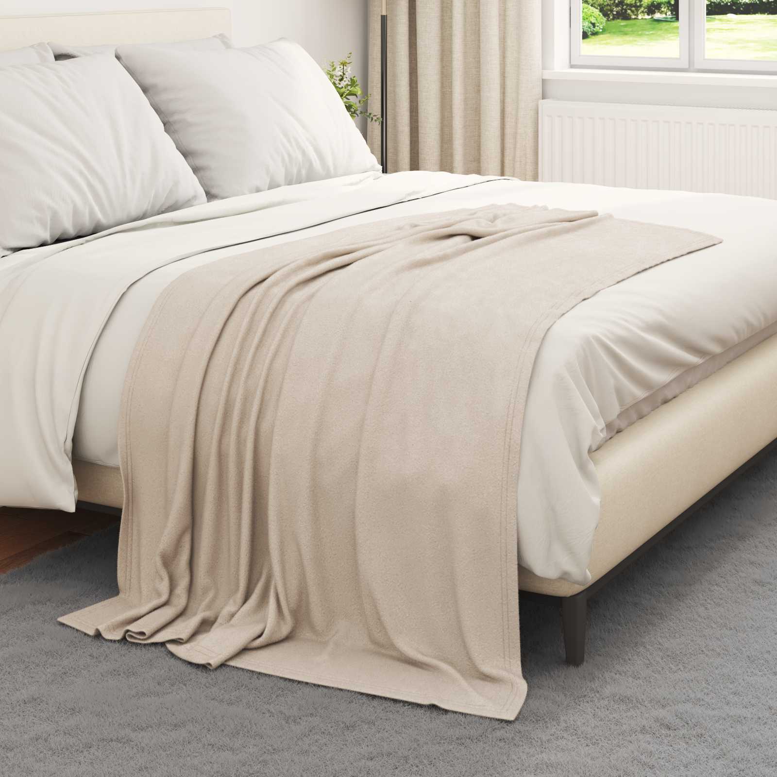 Coperte da Pile 6 pz Beige 170 x 130 cm 1.86 kg Panno