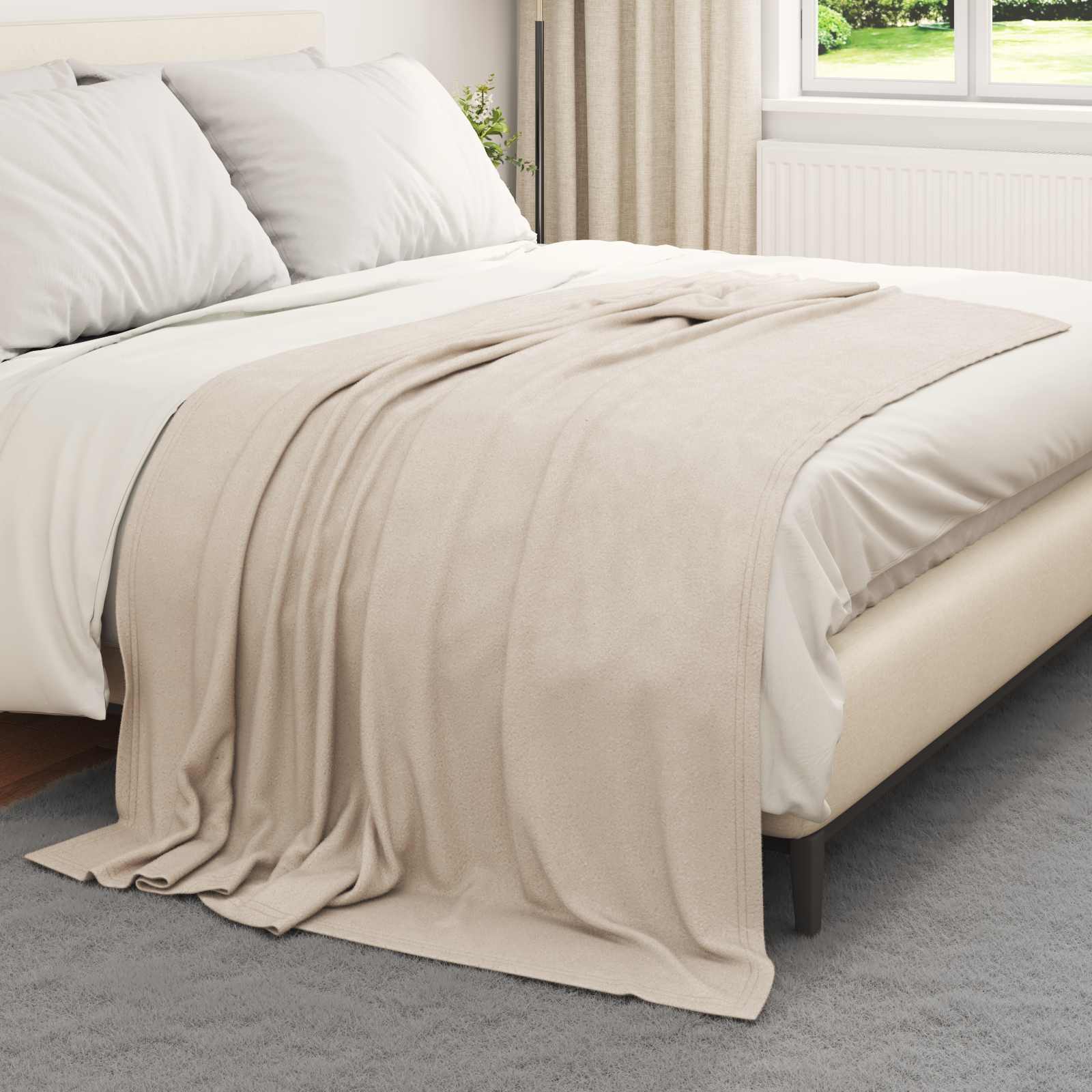 Coperte da Pile 6 pz Beige 200 x 150 cm 2.61 kg Panno