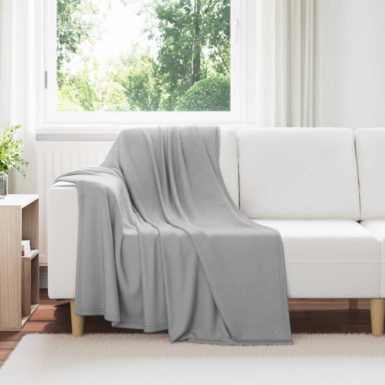 Coperte da Pile 6 pz Grigio 170 x 130 cm 1.86 kg Panno