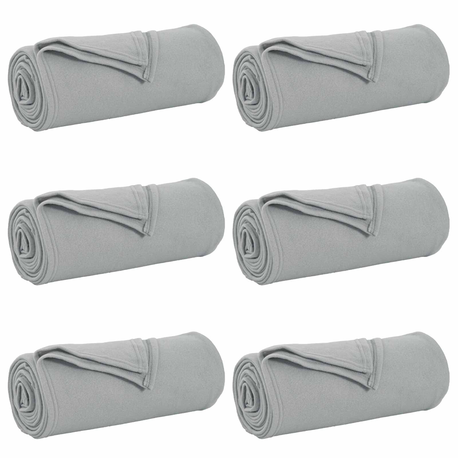 Coperte da Pile 6 pz Grigio 240 x 220 cm 4.28 kg Panno